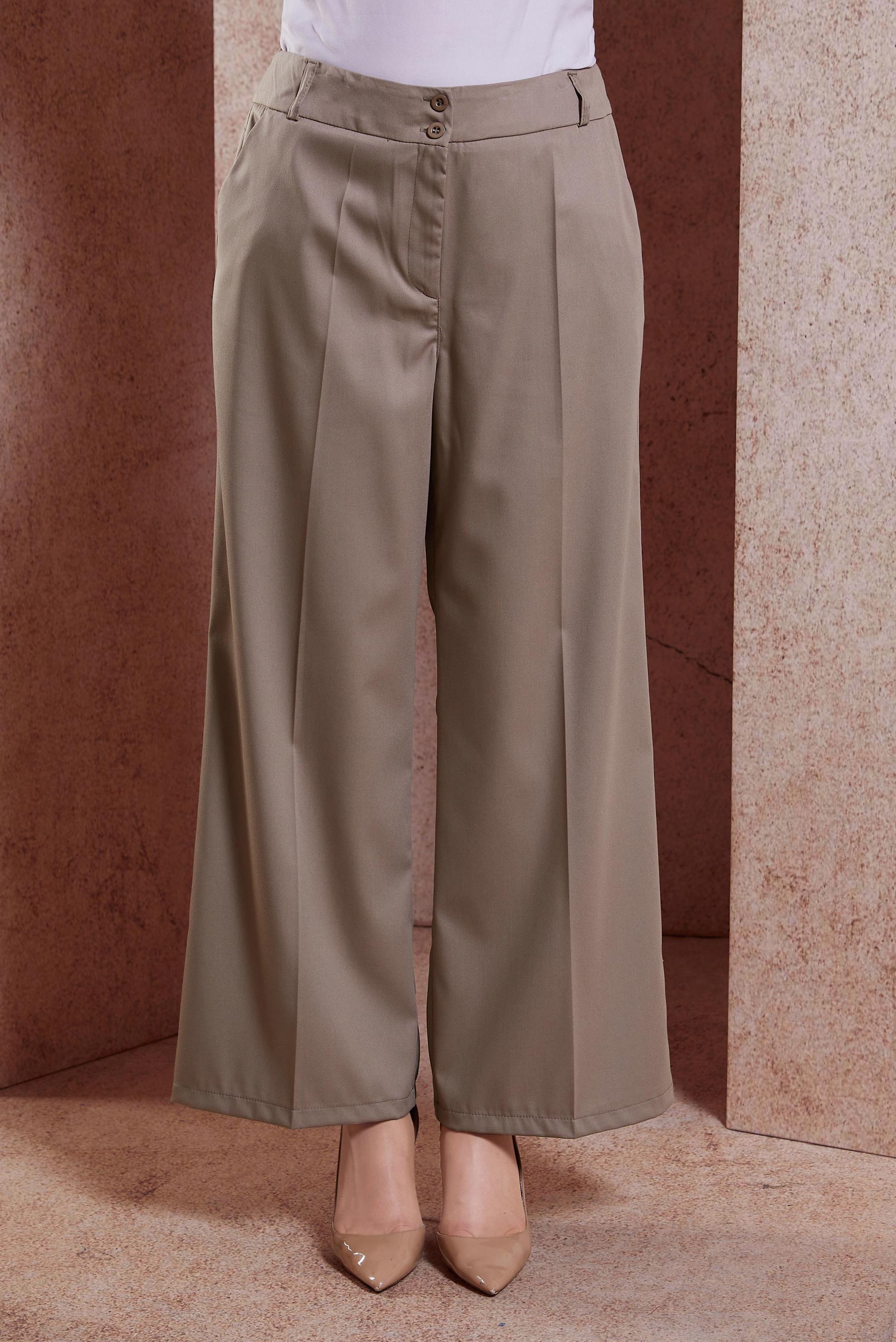 Tesettür giyim VİZON GENİŞ PAÇA PANTOLON 70725