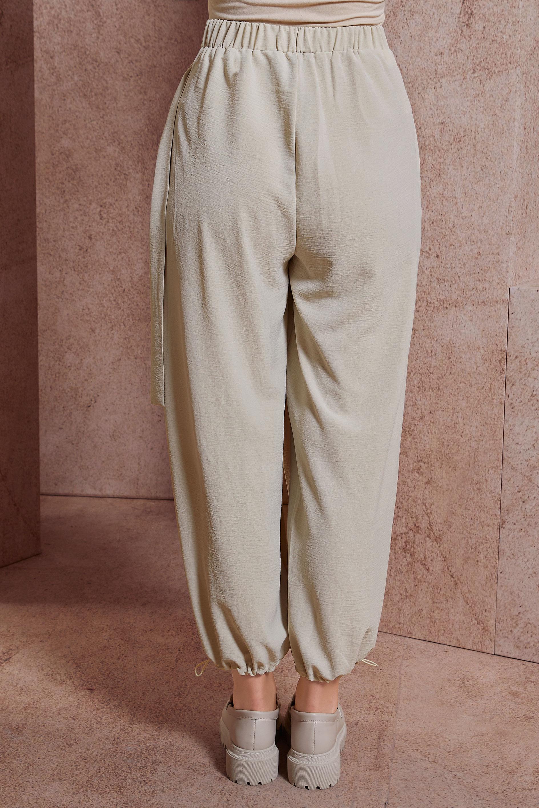 Tesettür giyim BEJ ŞALVAR KESİM PANTOLON 70726