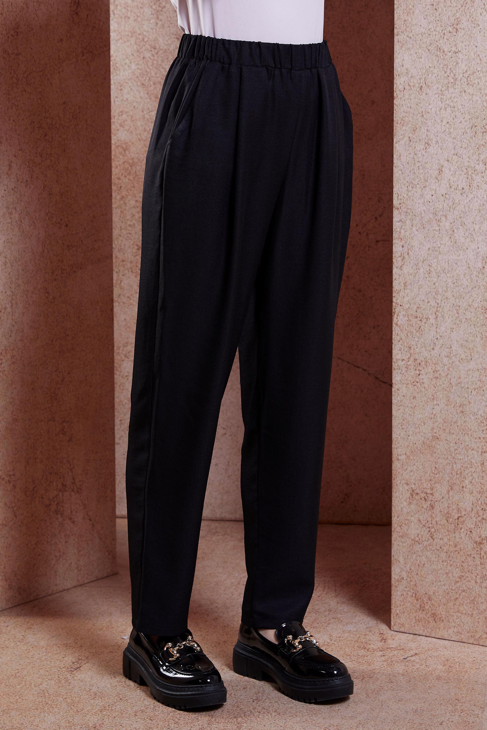 Tesettür giyim SİYAH BELİ LASTİKLİ PANTOLON 70727