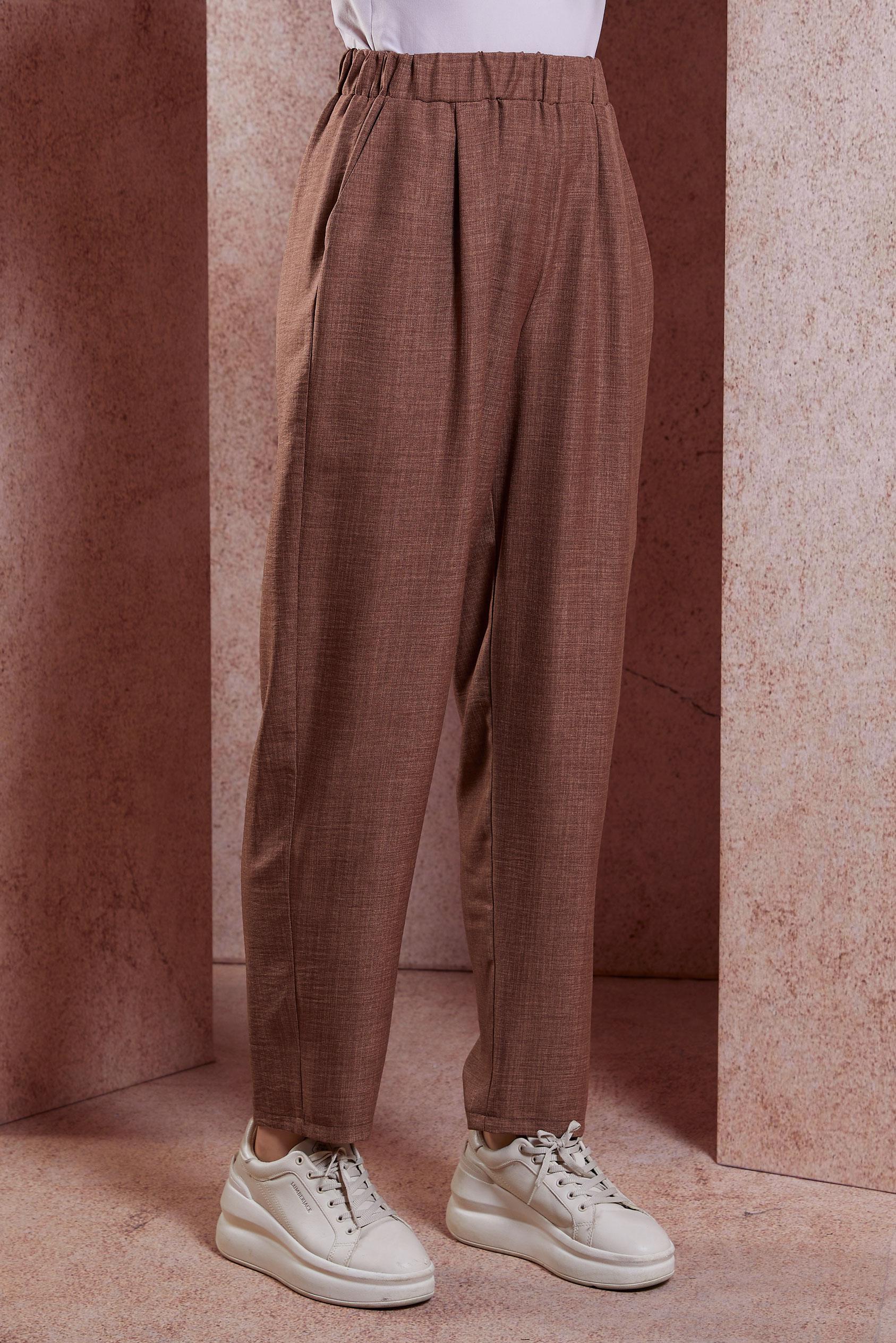 Tesettür giyim TABA BELİ LASTİKLİ PANTOLON 70727