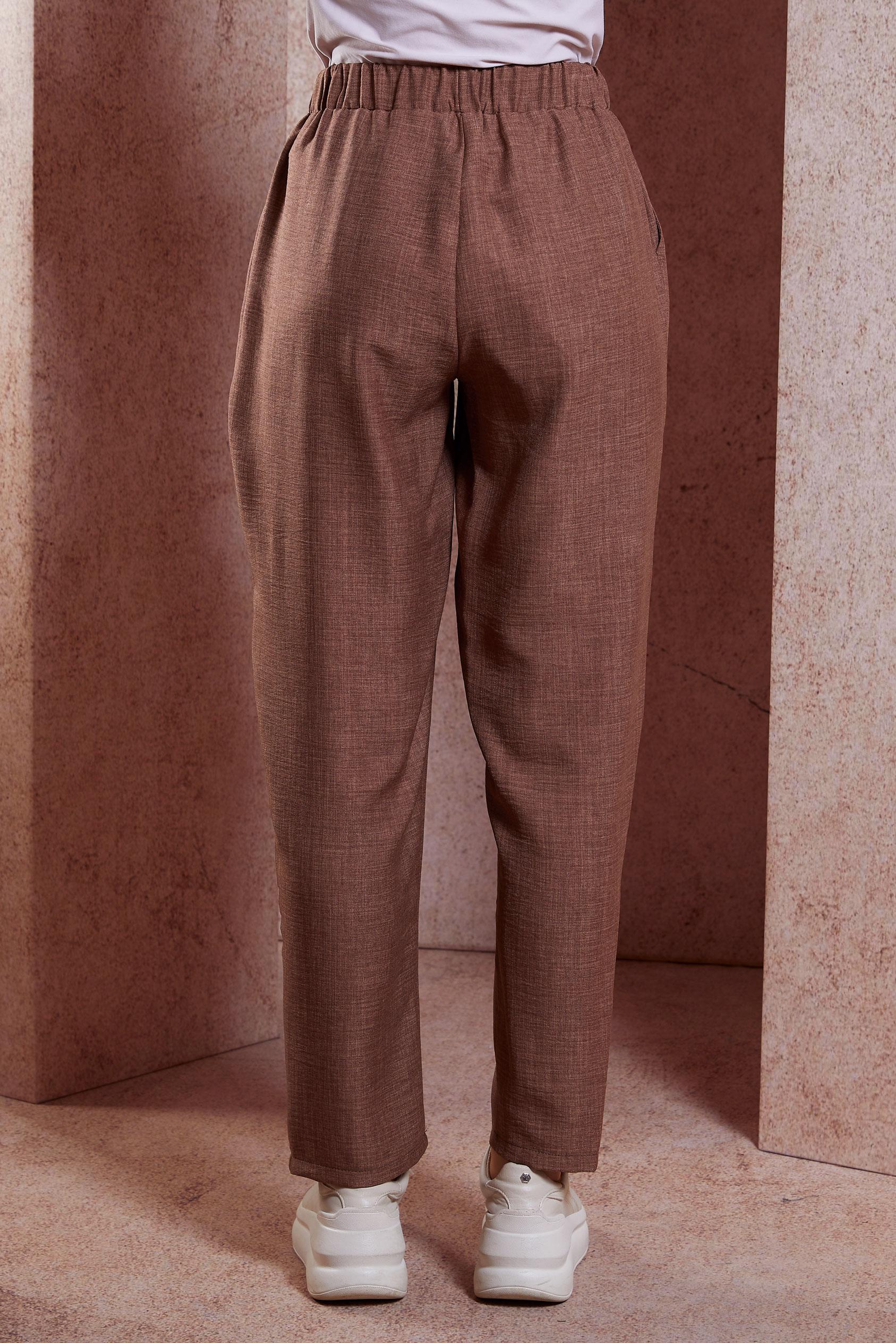 Tesettür giyim TABA BELİ LASTİKLİ PANTOLON 70727