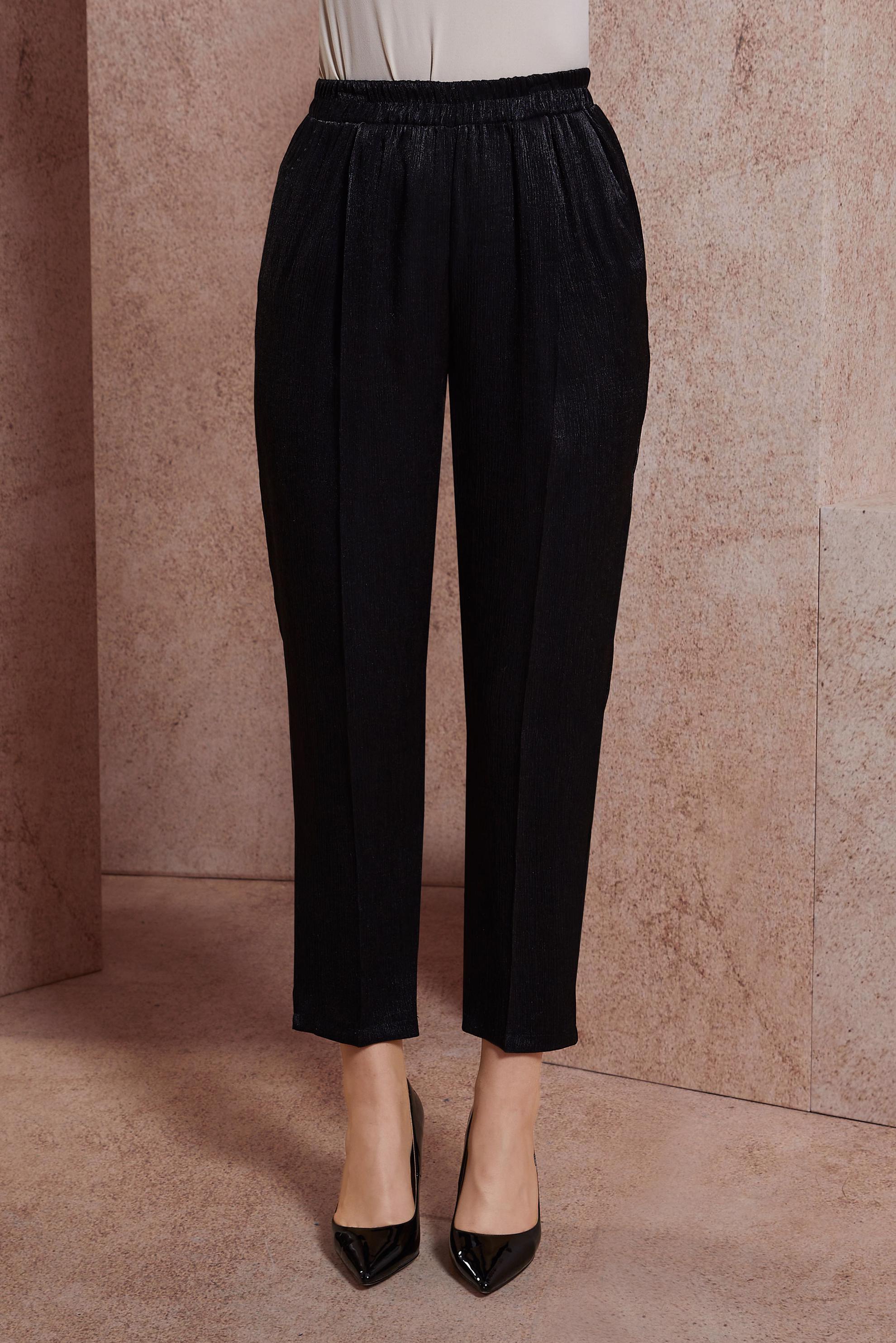 Tesettür giyim SİYAH SATEN YÜZLÜ BÜRÜMCÜK PANTOLON 70728