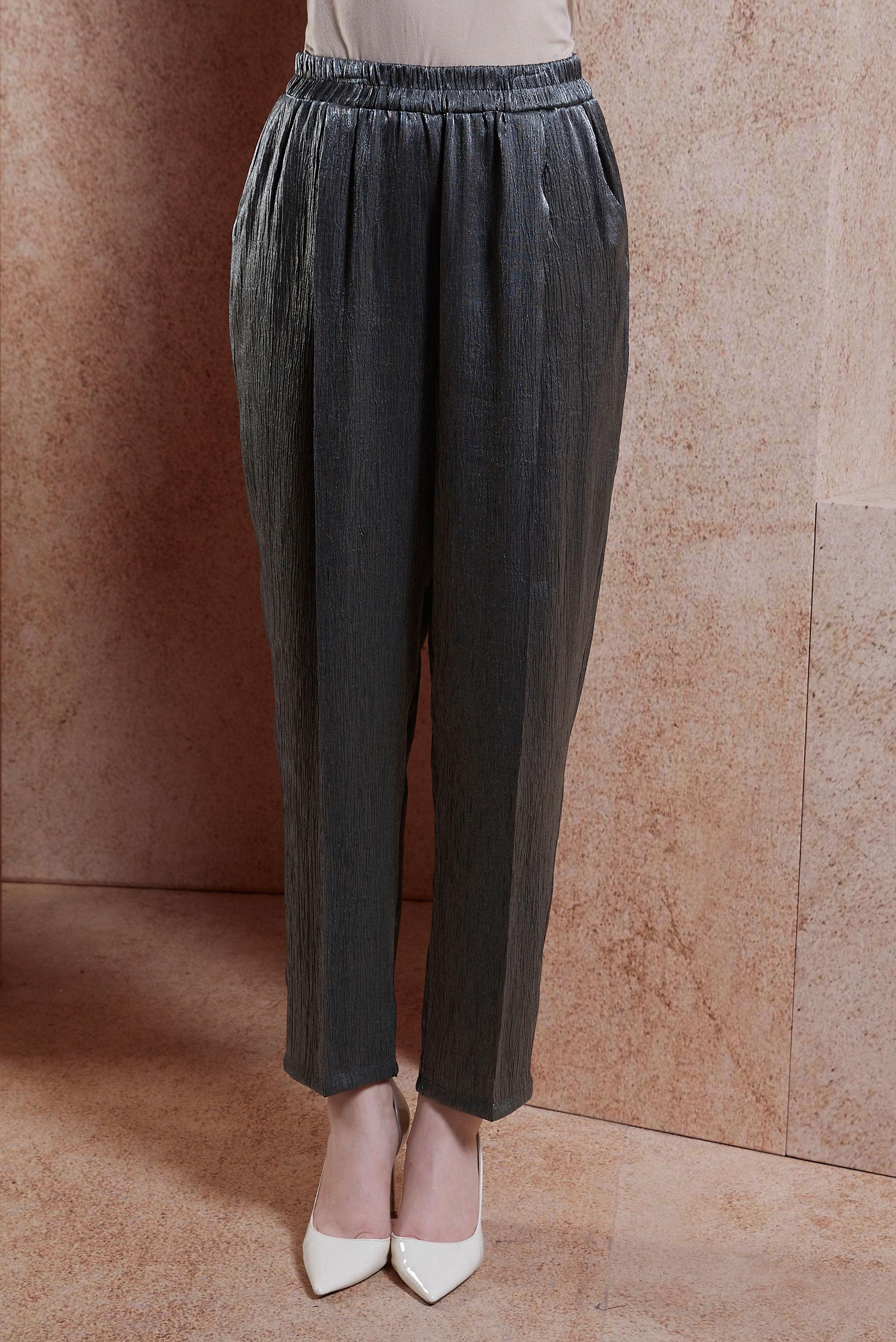 Tesettür giyim GRİ SATEN YÜZLÜ BÜRÜMCÜK PANTOLON 70728