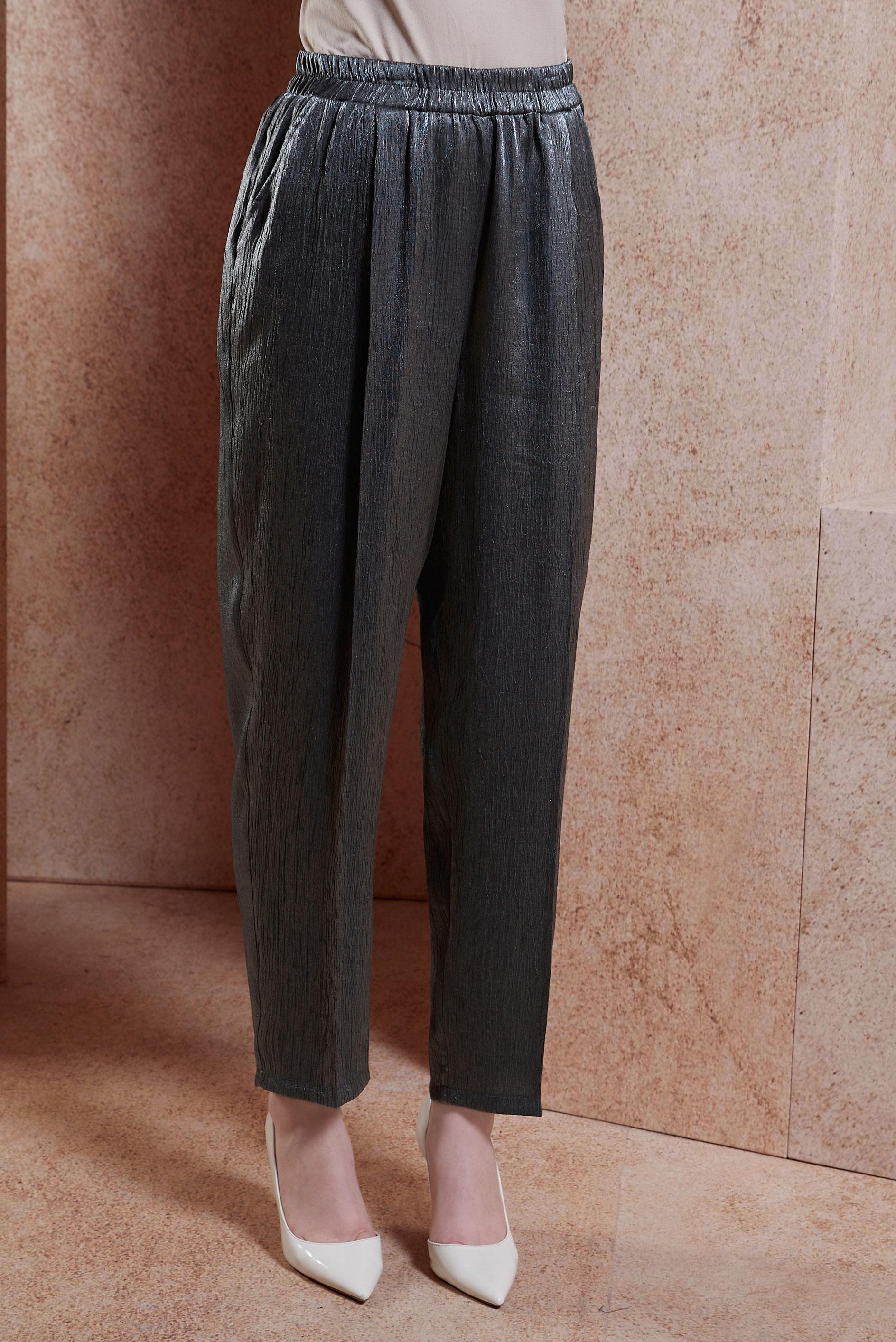 Tesettür giyim GRİ SATEN YÜZLÜ BÜRÜMCÜK PANTOLON 70728