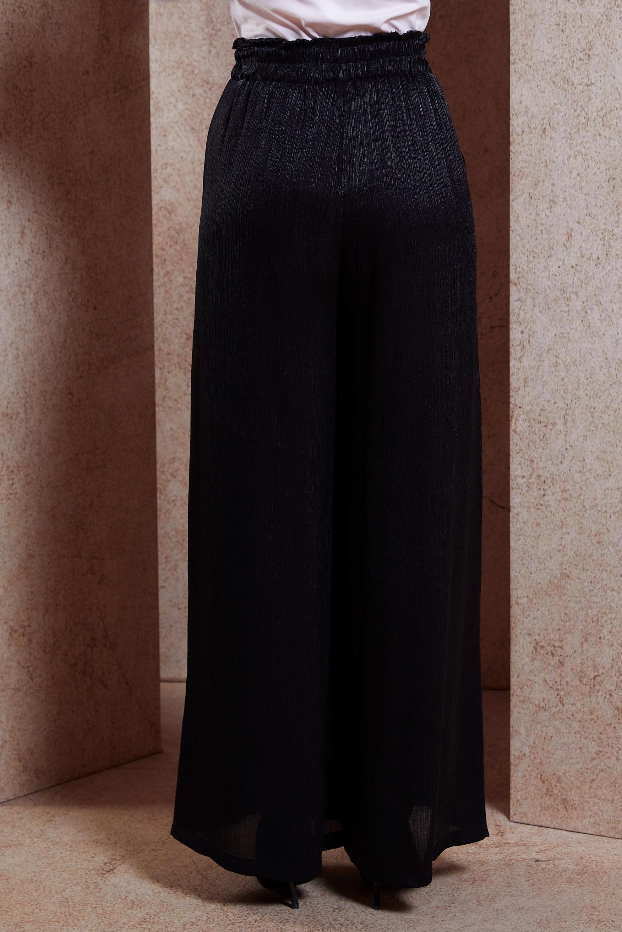 Tesettür giyim SİYAH SATEN DOKULU BÜRÜMCÜK PANTOLON 70731