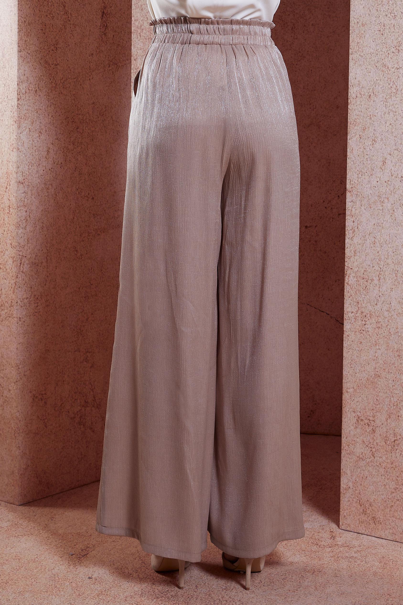 Tesettür giyim ALTIN SATEN DOKULU BÜRÜMCÜK PANTOLON 70731