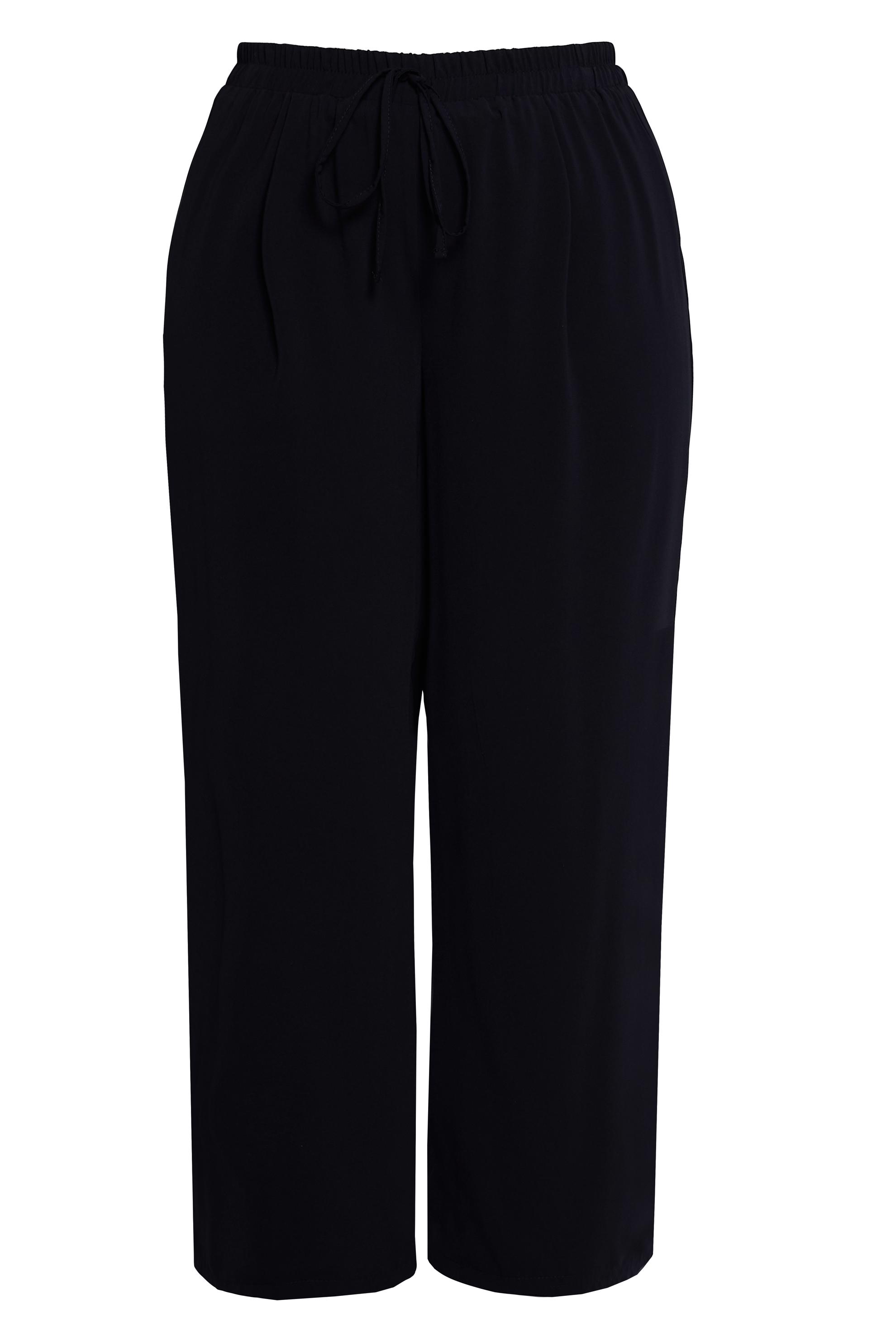 Tesettür giyim SİYAH BÜYÜK BEDEN BELİ LASTİKLİ PANTOLON 70732