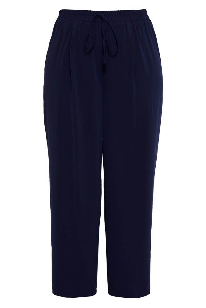 Tesettür giyim LACİVERT BÜYÜK BEDEN BELİ LASTİKLİ PANTOLON 70732 - ALVİNA