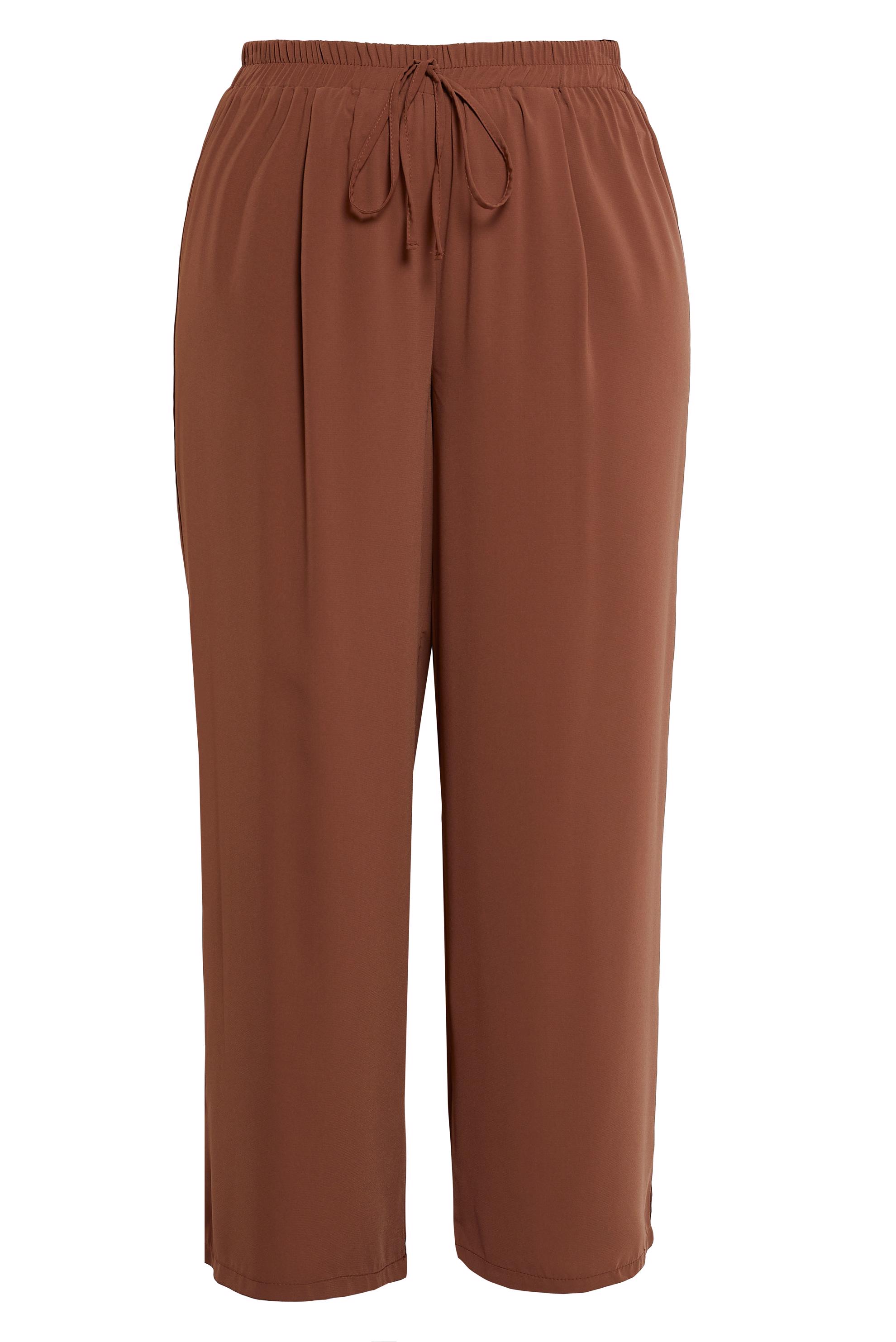 Vêtements hijab BRUN PANTALON TAILLE ÉLASTIQUE GRANDE TAILLE 70732