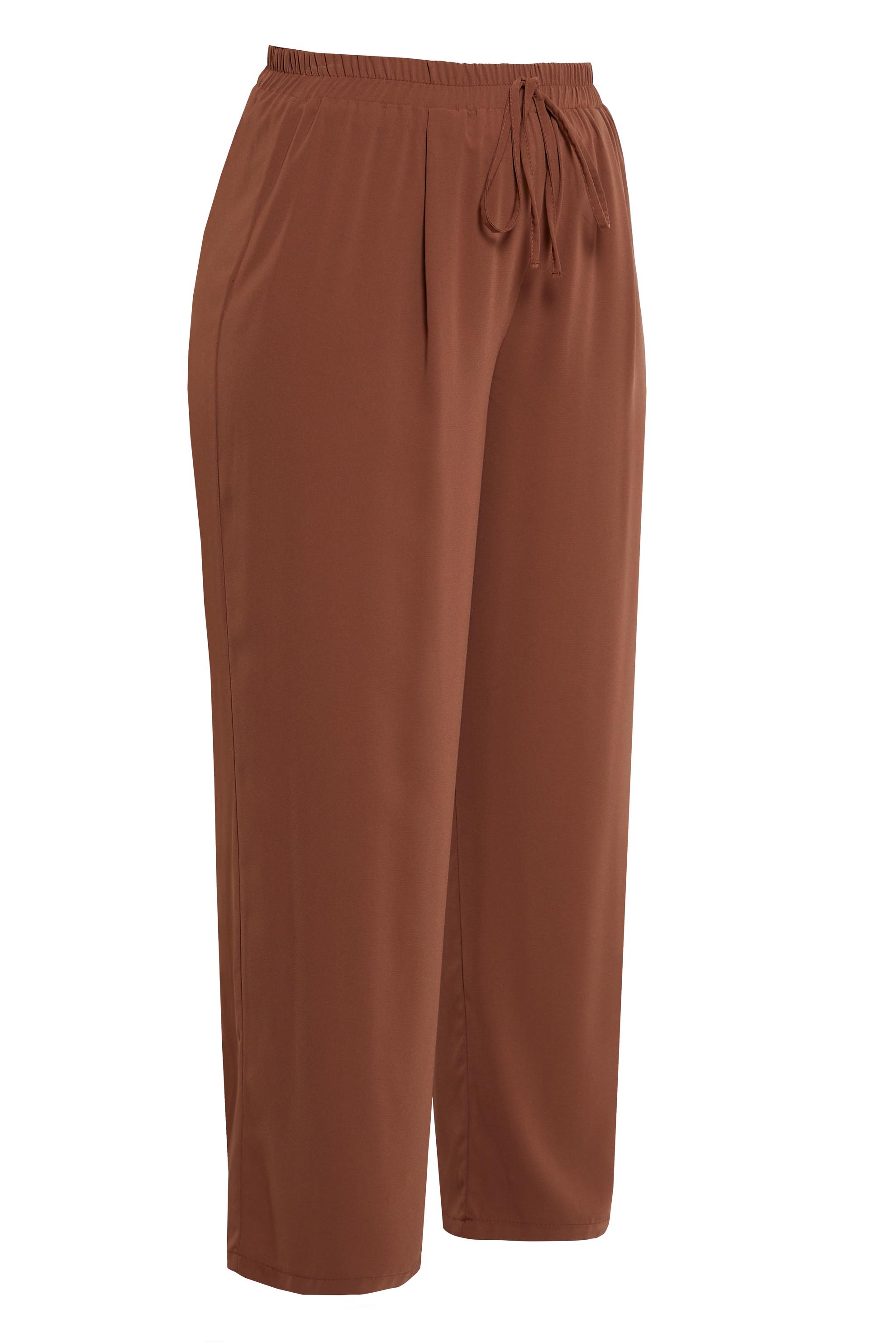 Vêtements hijab BRUN PANTALON TAILLE ÉLASTIQUE GRANDE TAILLE 70732