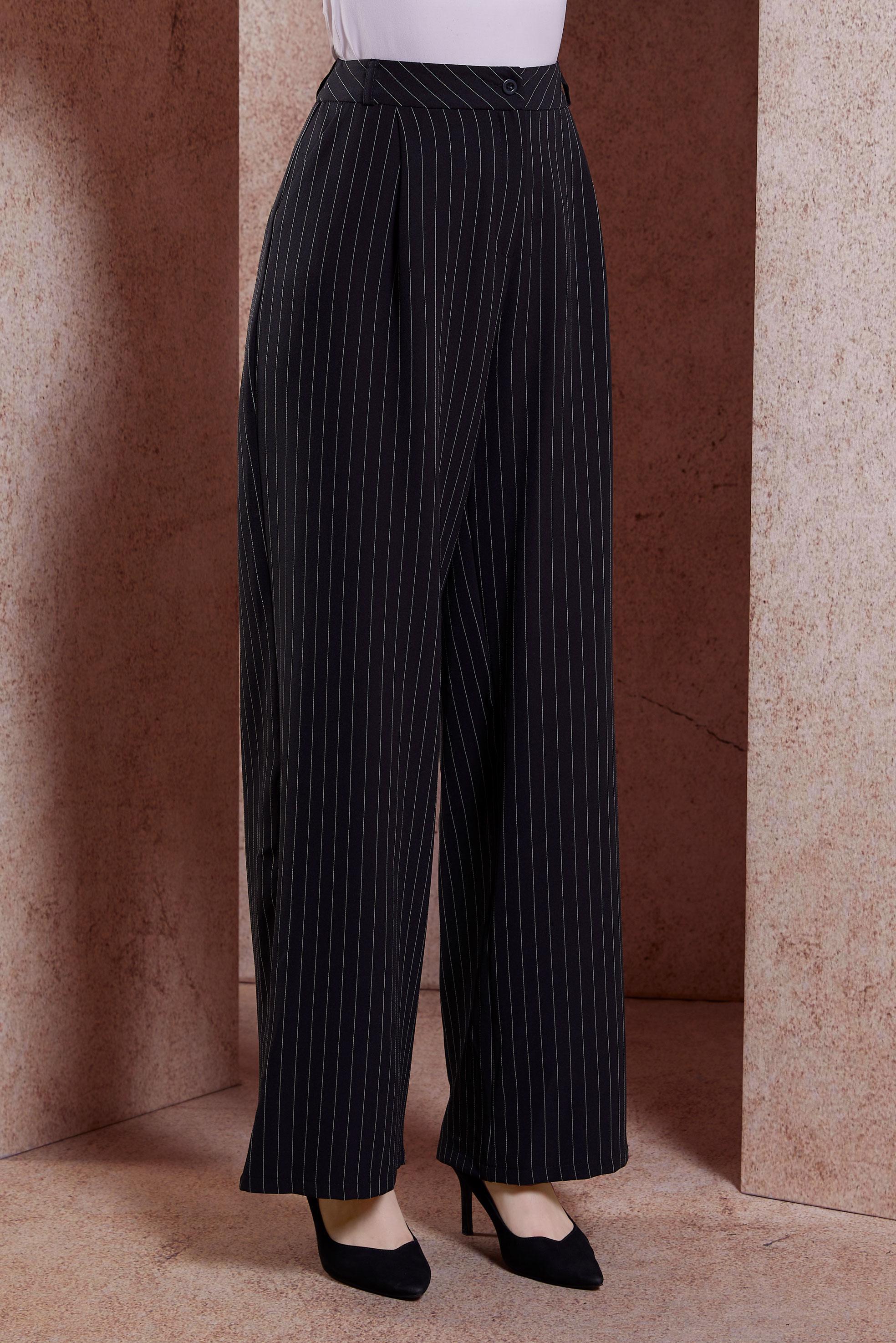 STRIPED WIDE LEG PANTS | ALVİNA