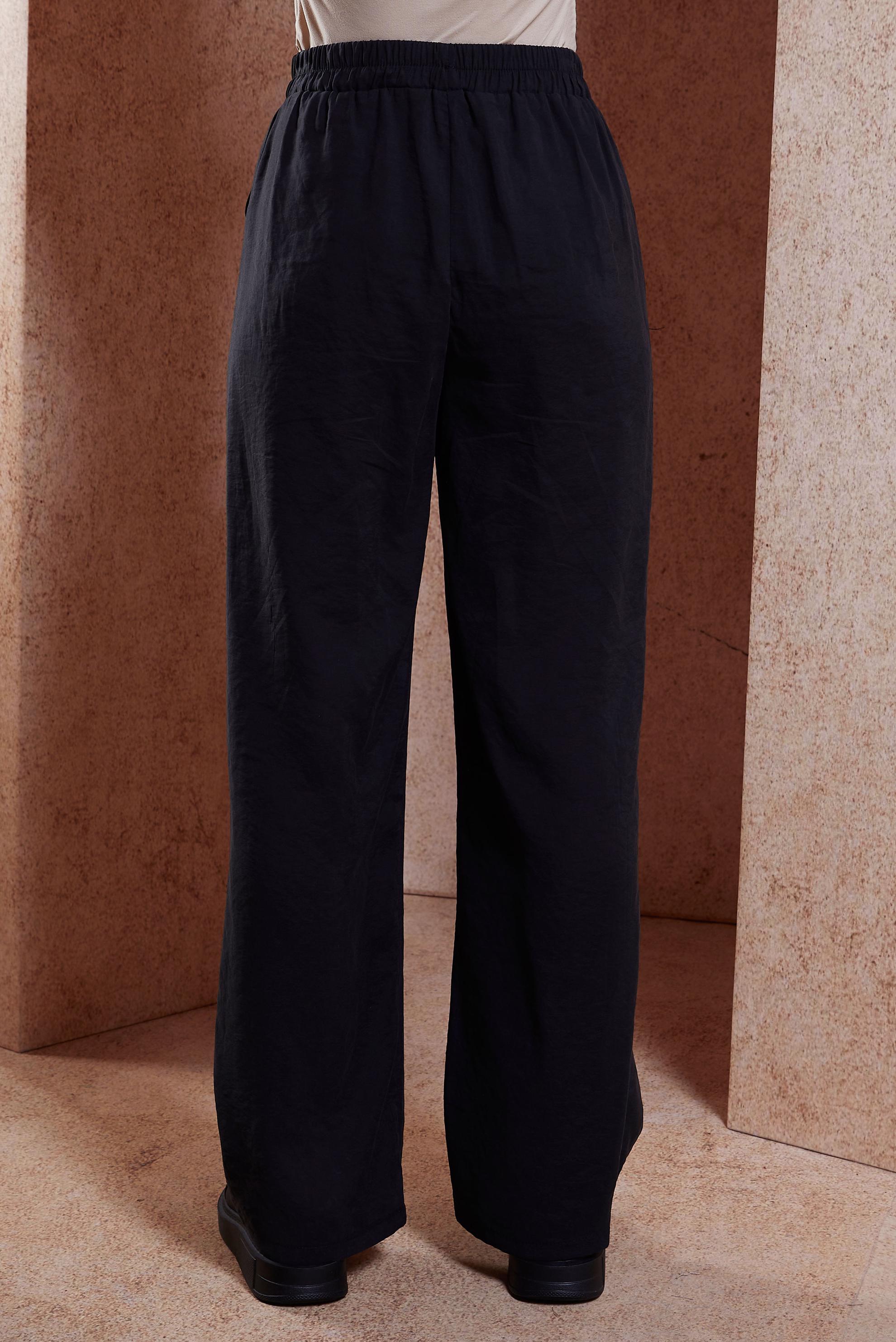 Tesettür giyim SİYAH BELİ LASTİKLİ MODAL PANTOLON 70736