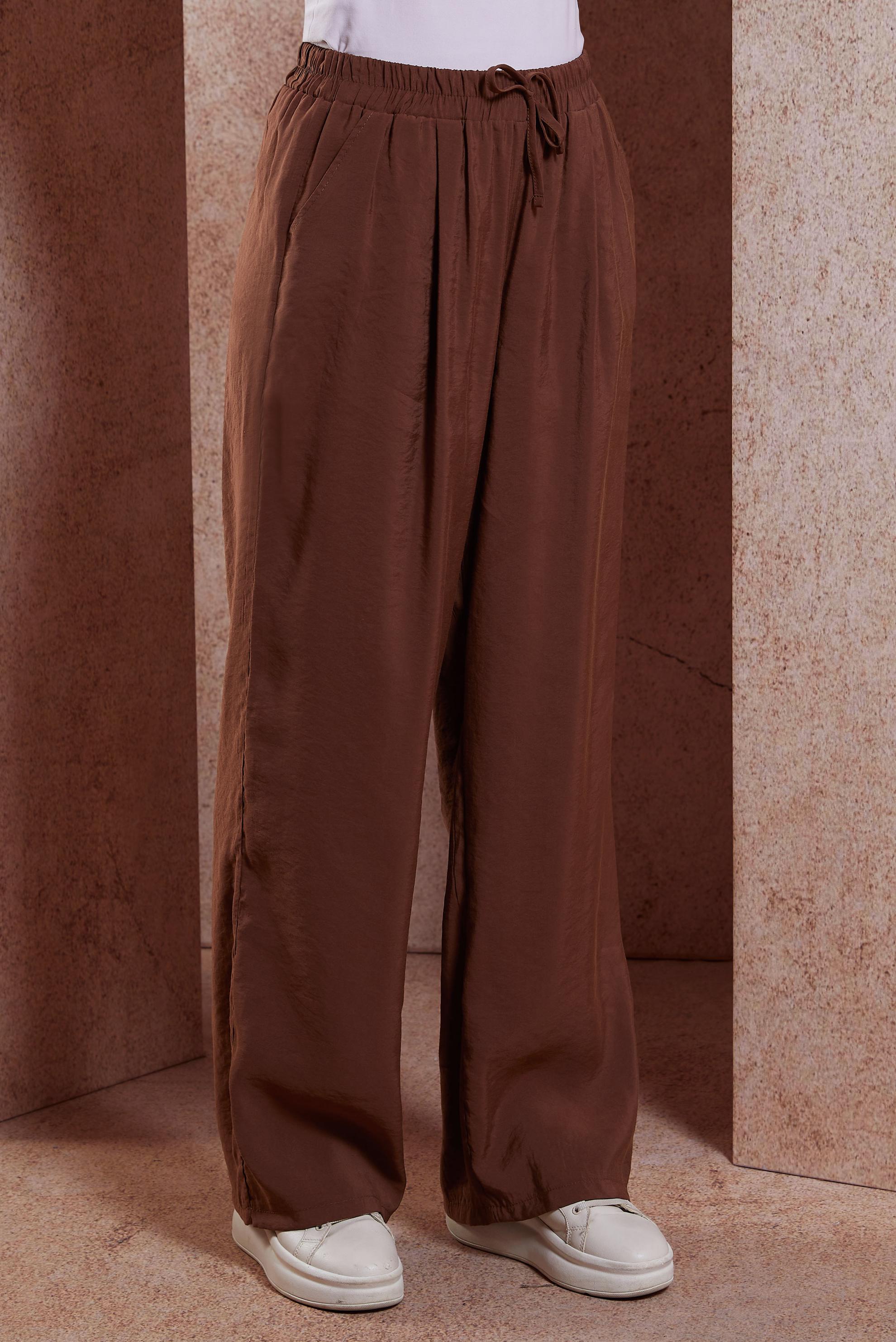 Tesettür giyim KAHVE BELİ LASTİKLİ MODAL PANTOLON 70736