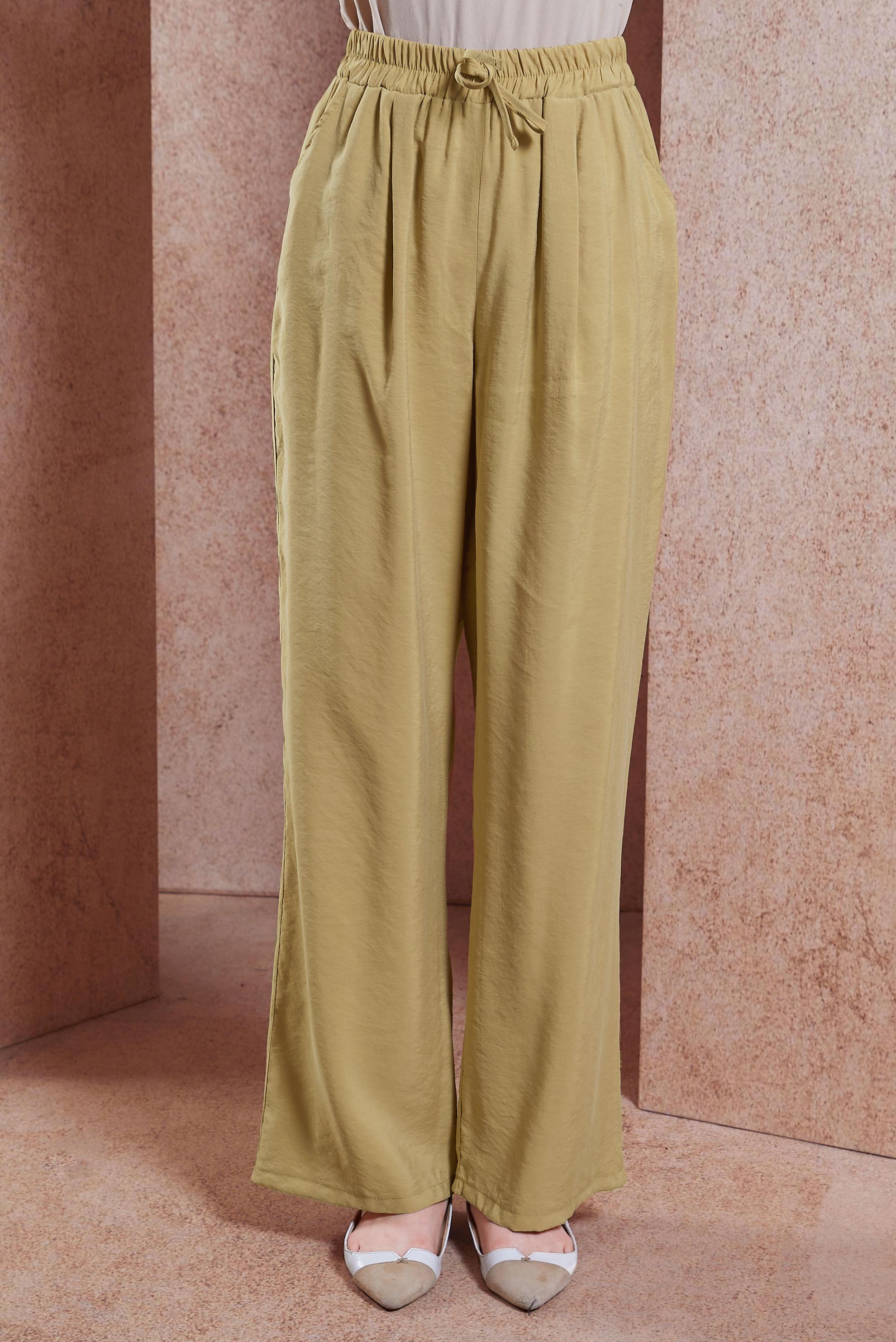 Tesettür giyim KAHVE BELİ LASTİKLİ MODAL PANTOLON 70736