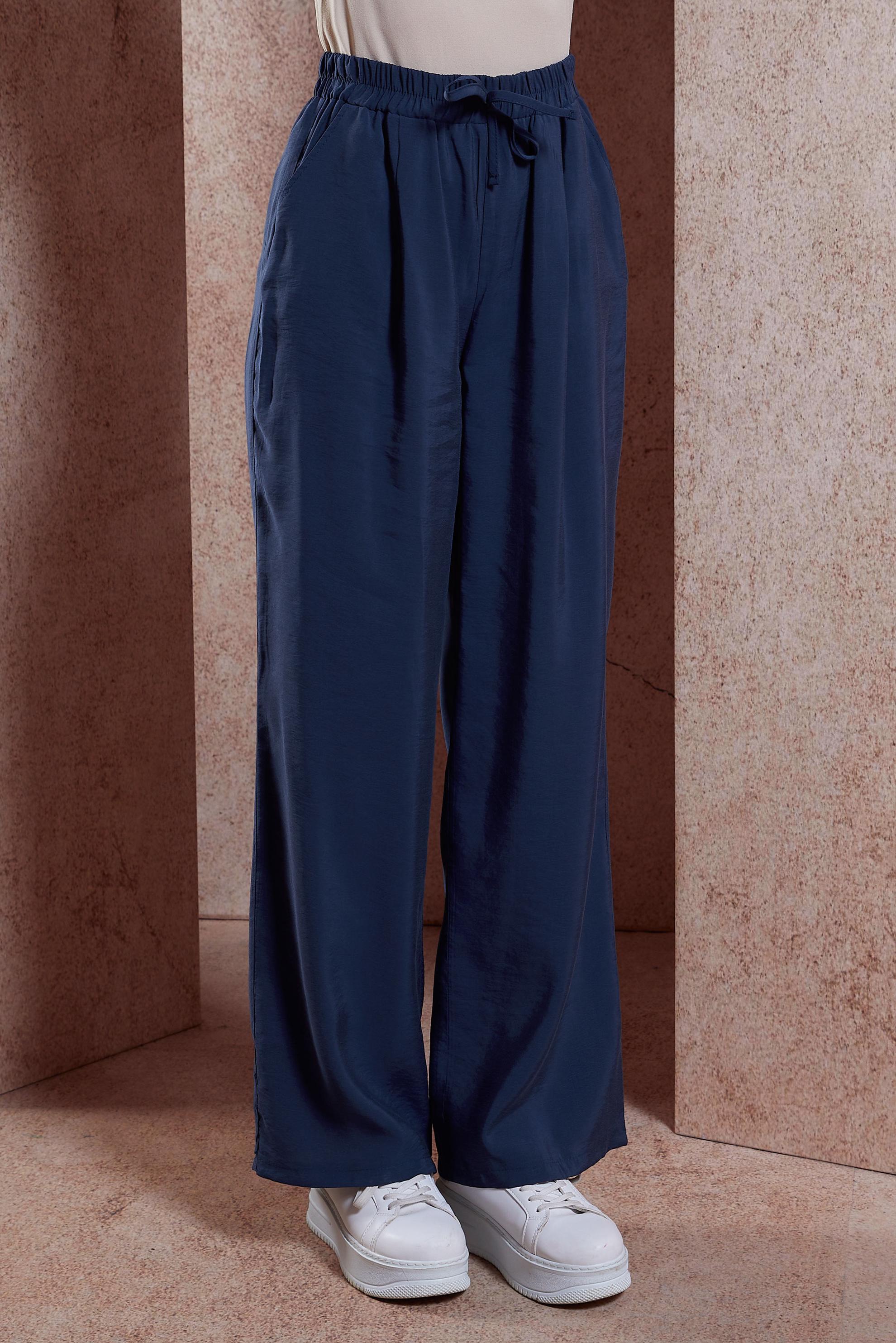 Tesettür giyim LACİVERT BELİ LASTİKLİ MODAL PANTOLON 70736