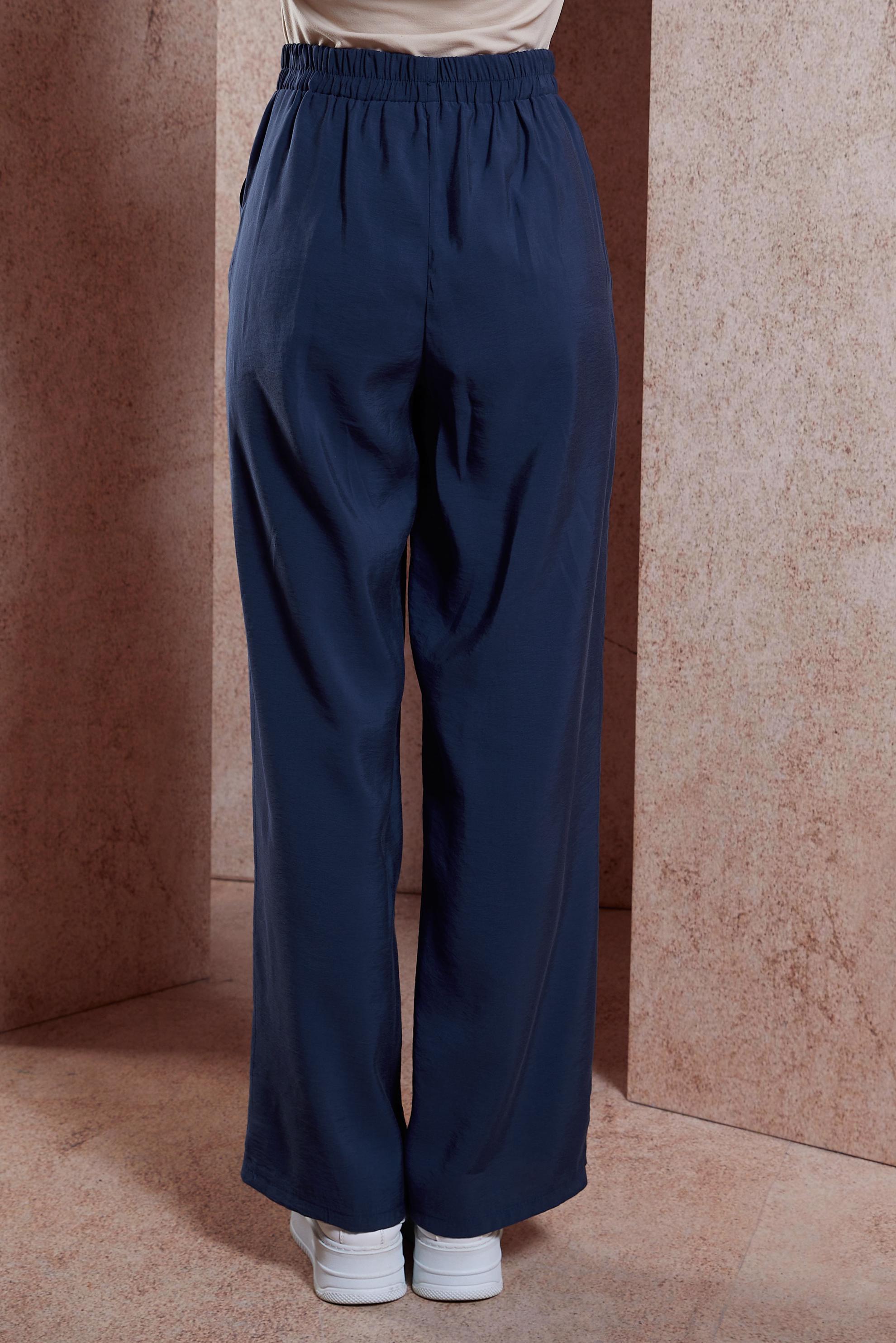 Tesettür giyim LACİVERT BELİ LASTİKLİ MODAL PANTOLON 70736