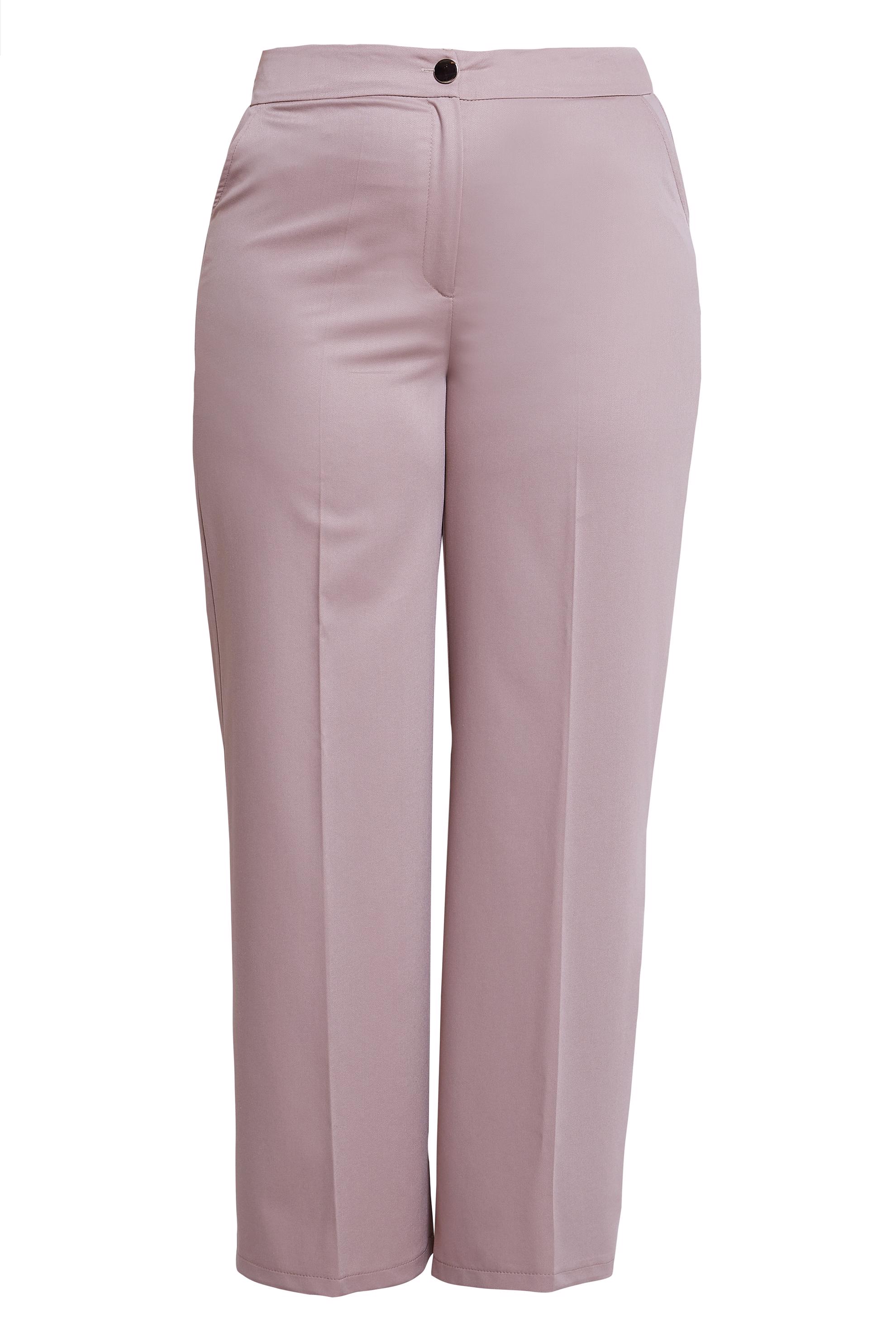 Tesettür giyim PEMBE YÜKSEK BEL BÜYÜK BEDEN PANTOLON 70738