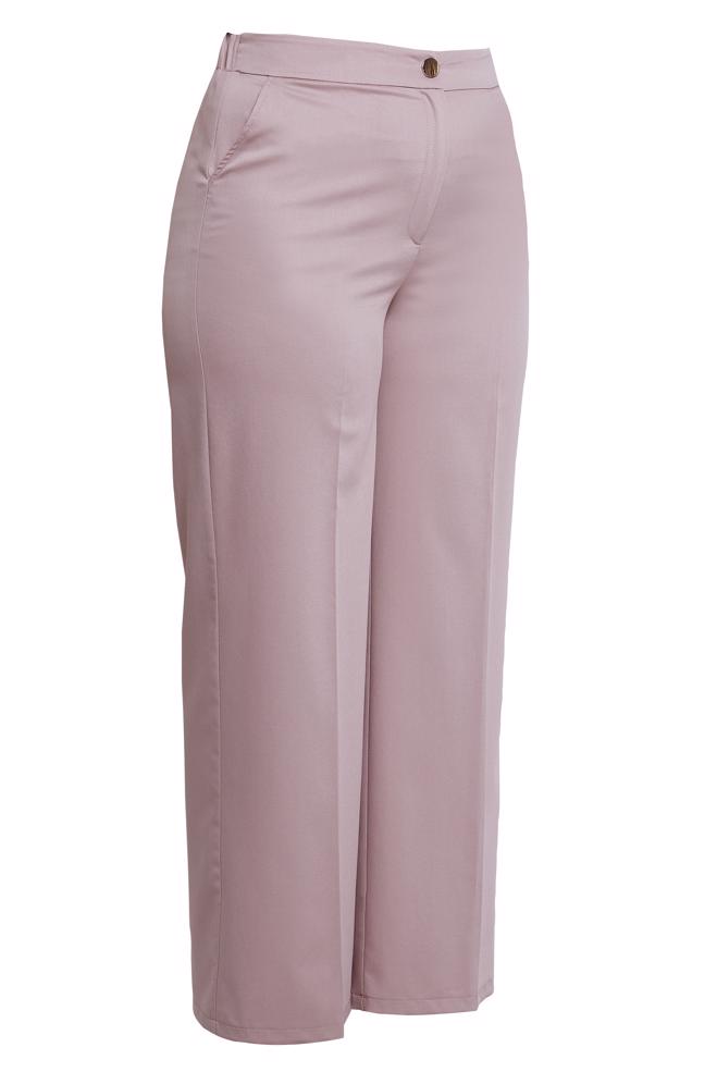 Tesettür giyim PEMBE YÜKSEK BEL BÜYÜK BEDEN PANTOLON 70738 - ALVİNA