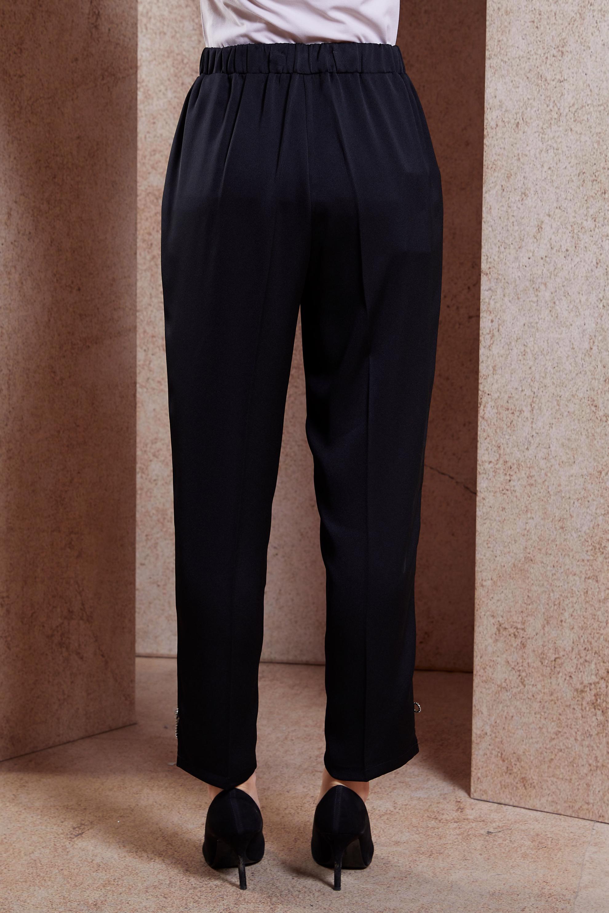 Tesettür giyim SİYAH SATEN DOKULU HAVUÇ PANTOLON 70741