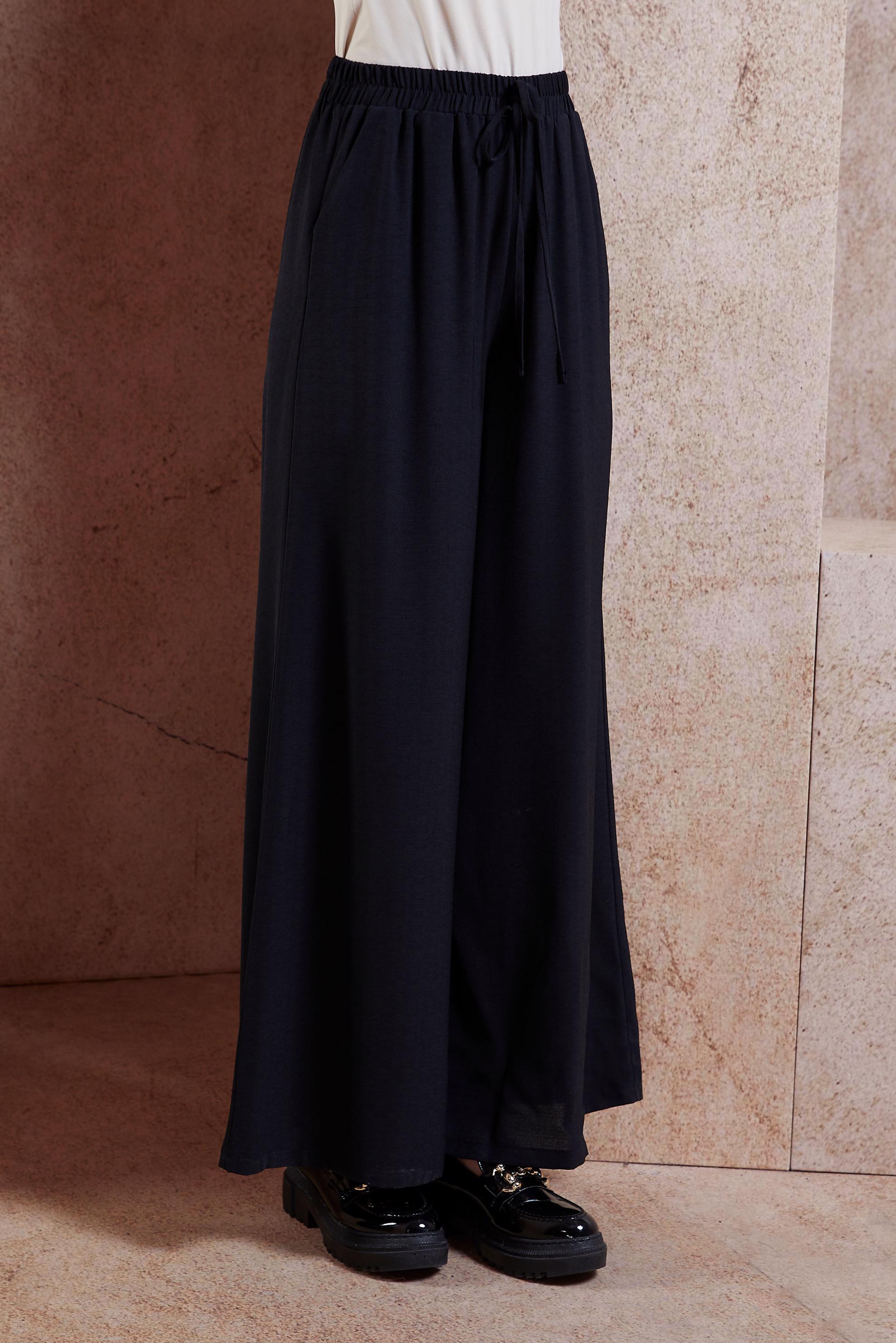 Tesettür giyim SİYAH GENİŞ PAÇA PANTOLON 70743