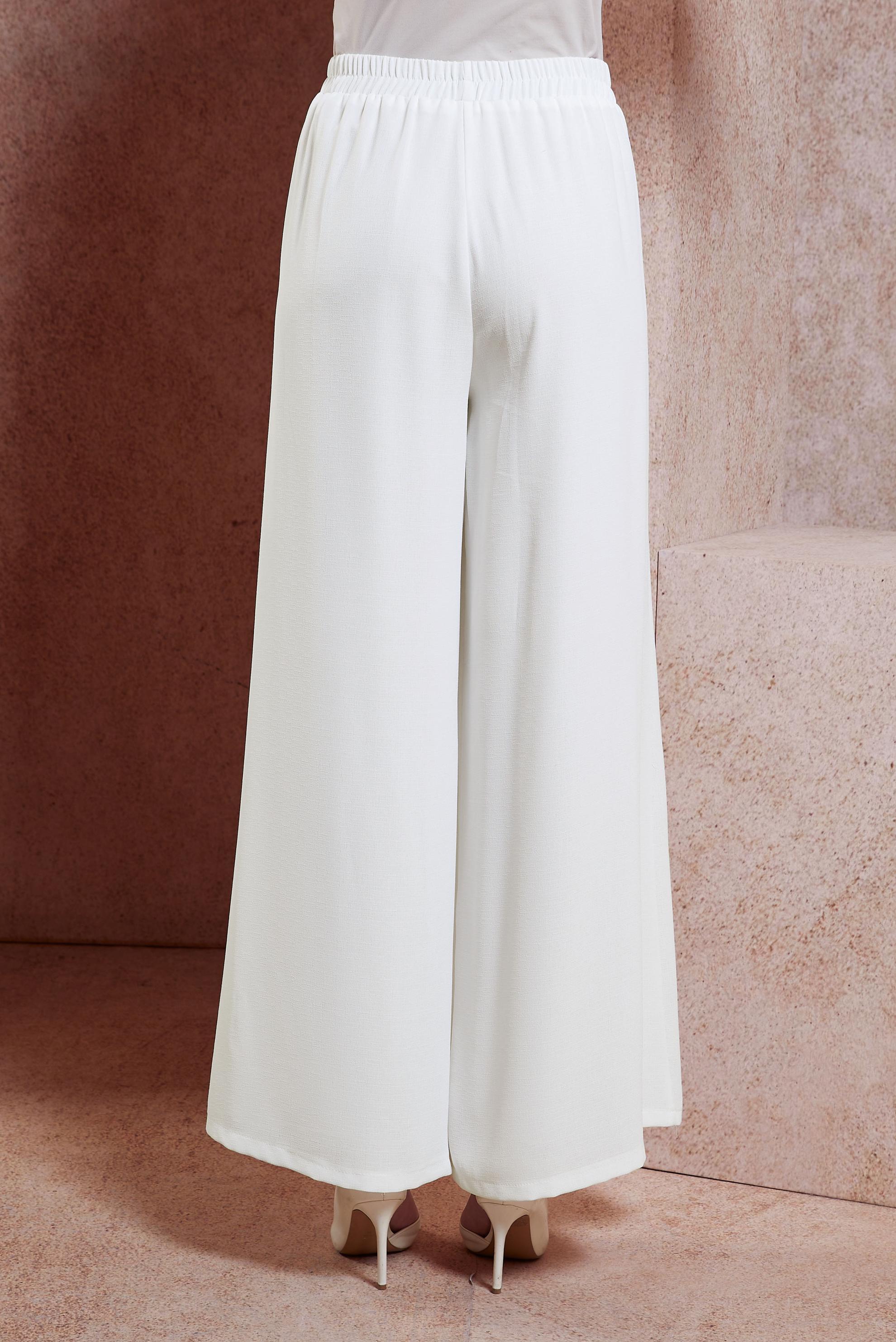 Tesettür giyim BEYAZ GENİŞ PAÇA PANTOLON 70743