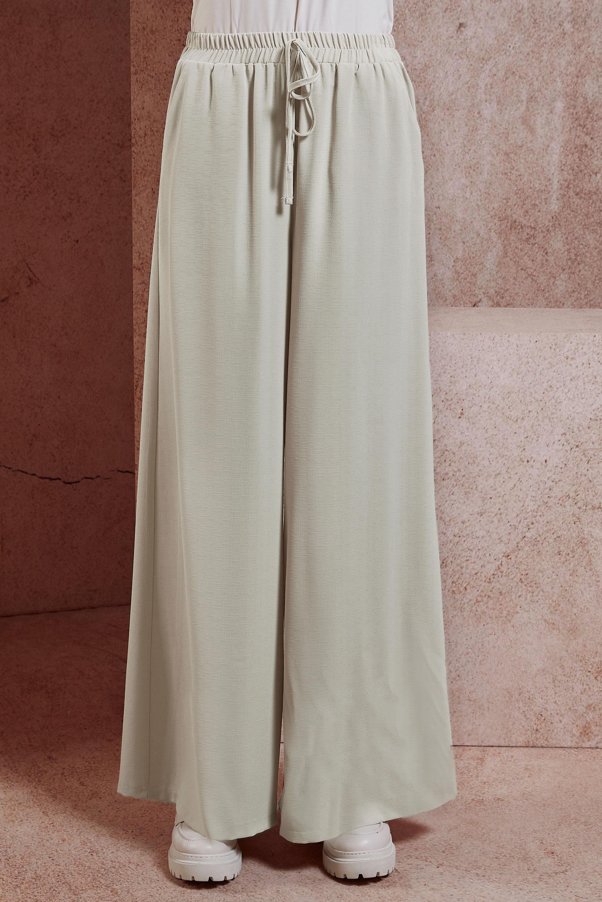 Tesettür giyim BEJ GENİŞ PAÇA PANTOLON 70743