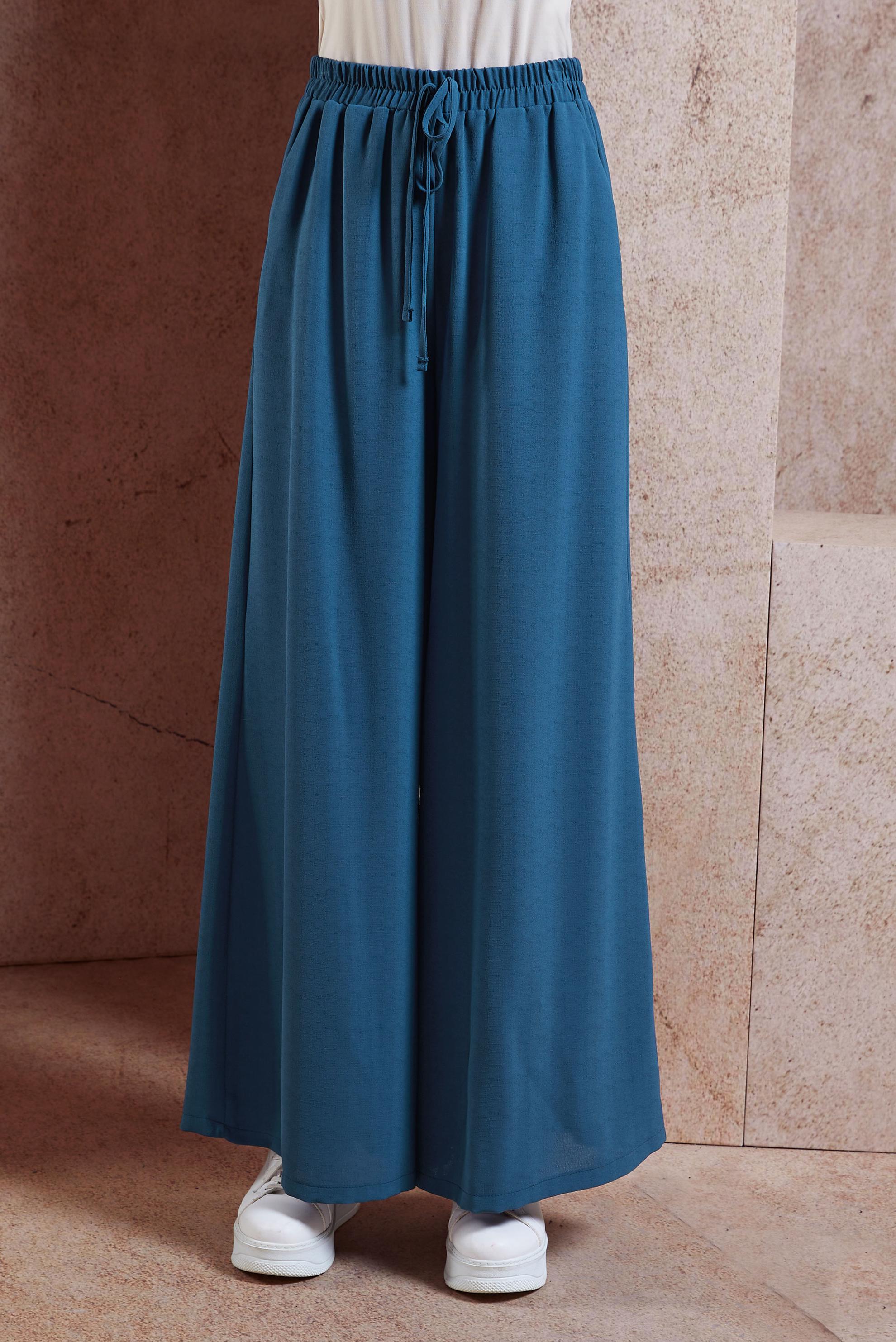 Tesettür giyim LACİVERT GENİŞ PAÇA PANTOLON 70743