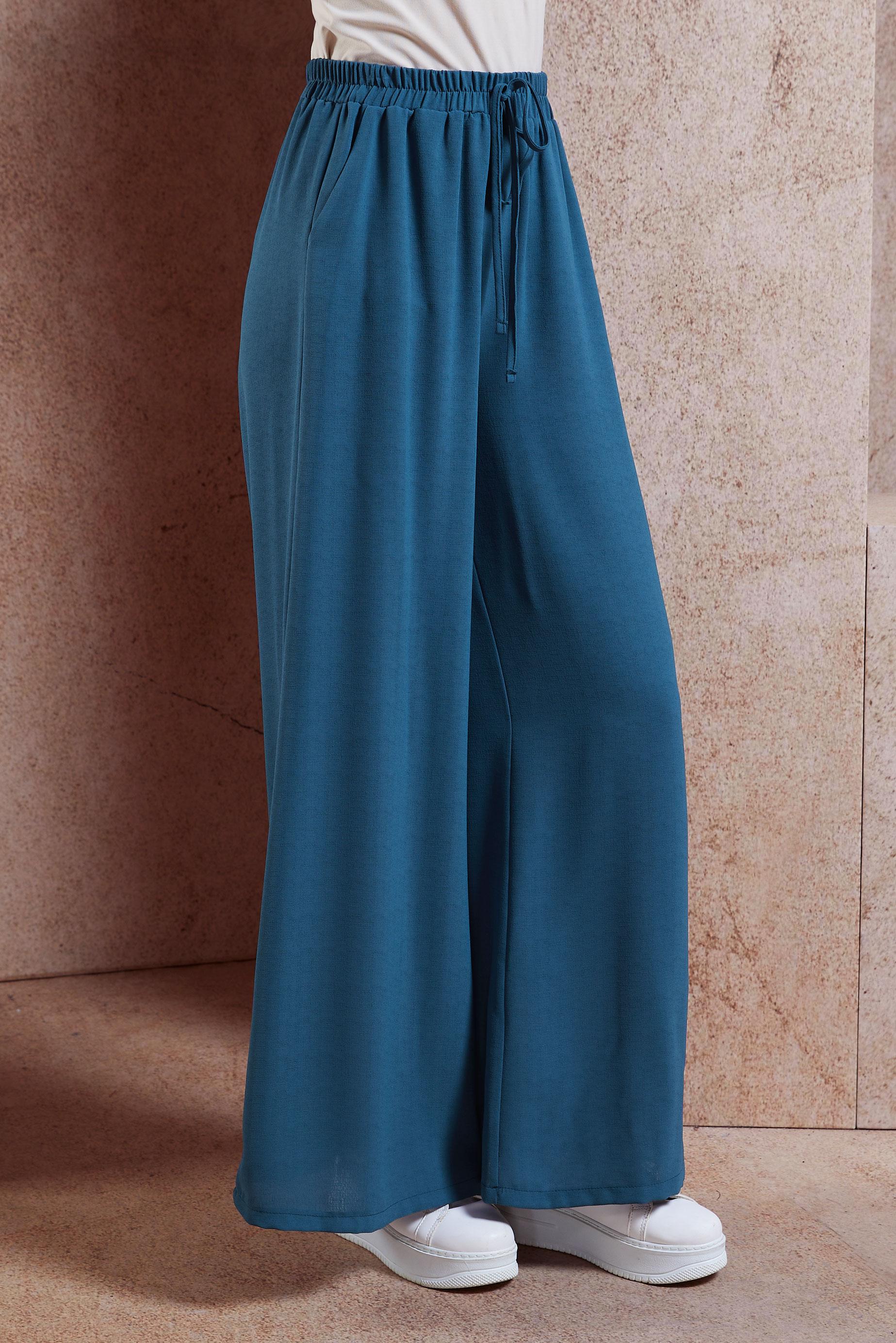 Tesettür giyim LACİVERT GENİŞ PAÇA PANTOLON 70743