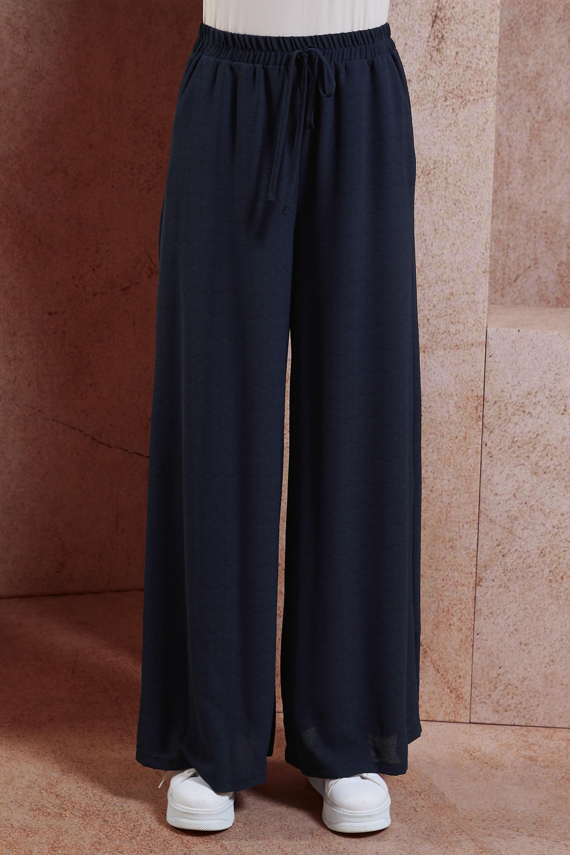 Tesettür giyim LACİVERT GENİŞ PAÇA PANTOLON 70743