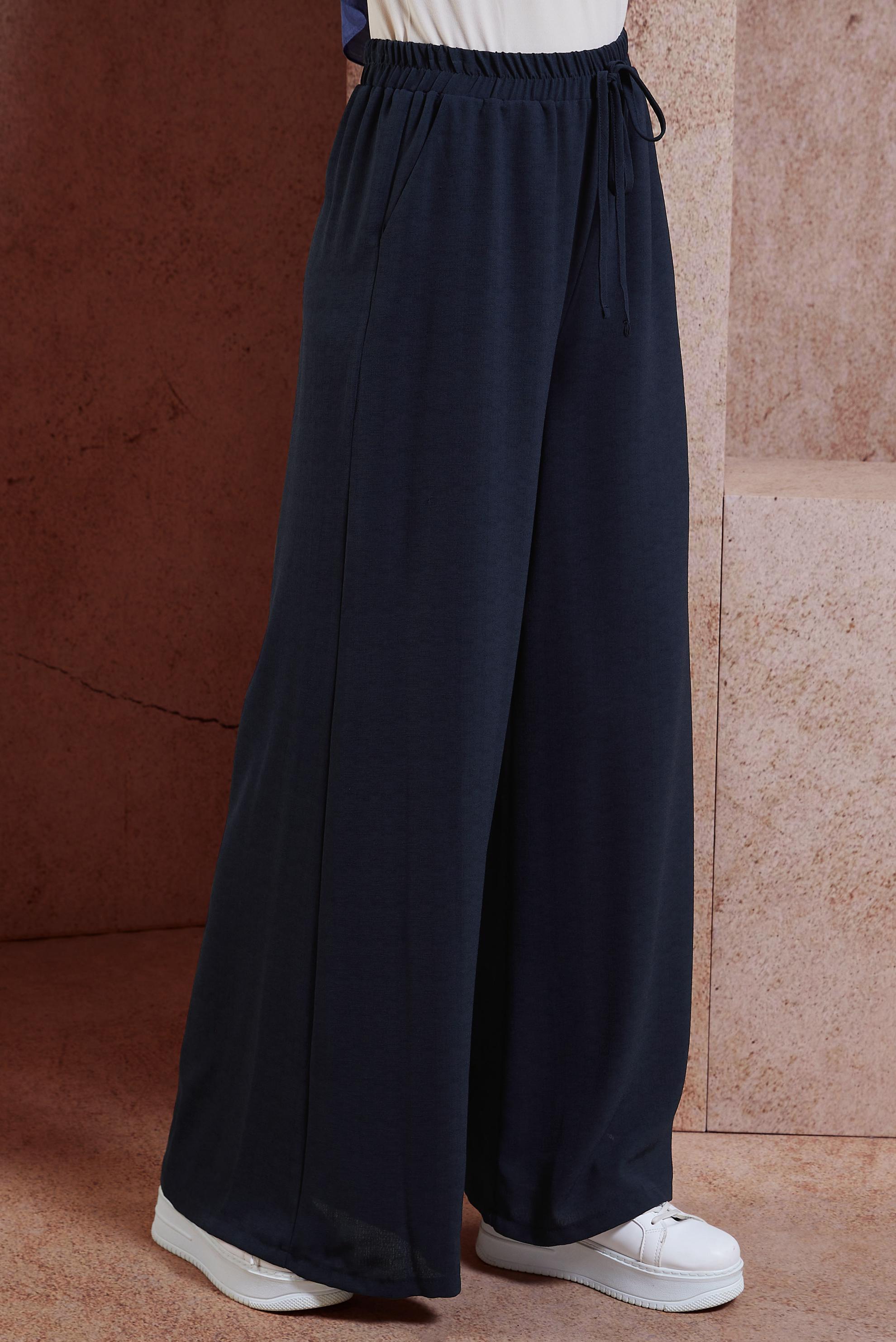 Tesettür giyim LACİVERT GENİŞ PAÇA PANTOLON 70743