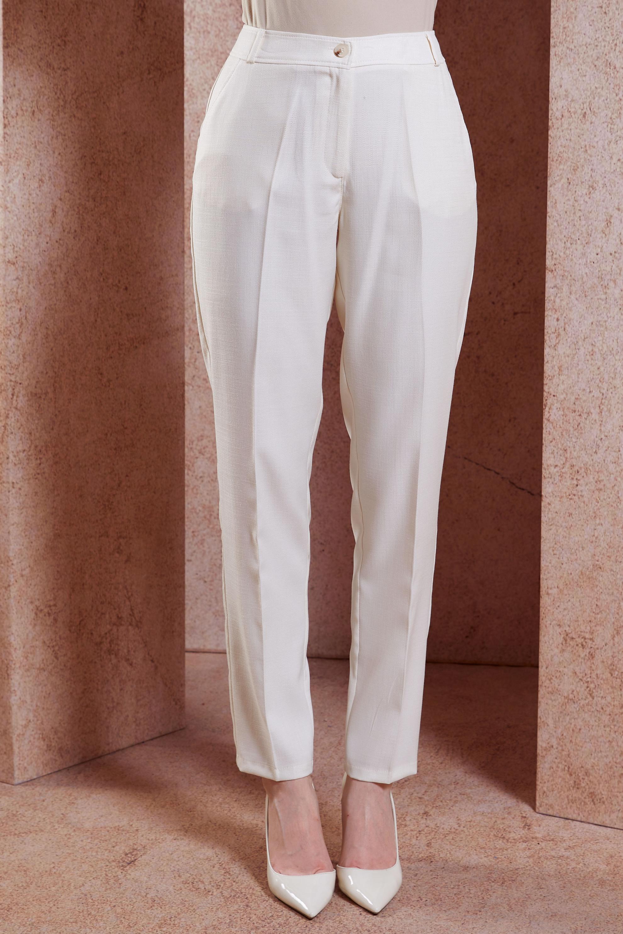 Tesettür giyim BEYAZ YÜKSEK BEL PANTOLON 70746