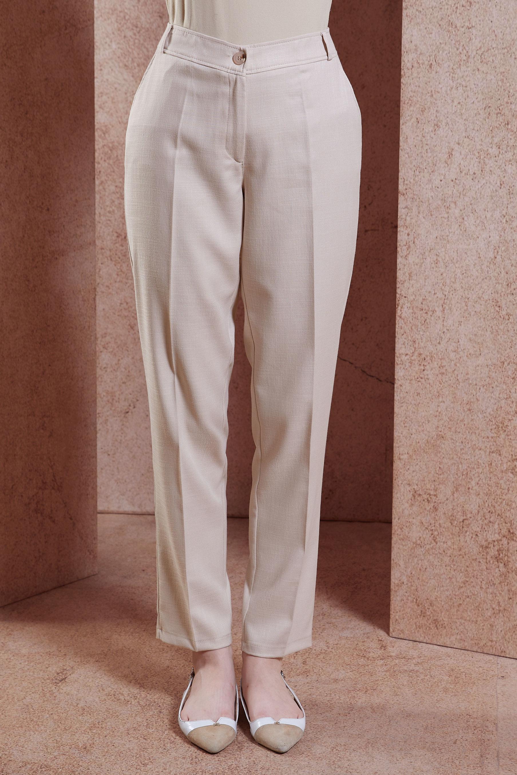 Tesettür giyim BEJ YÜKSEK BEL PANTOLON 70746