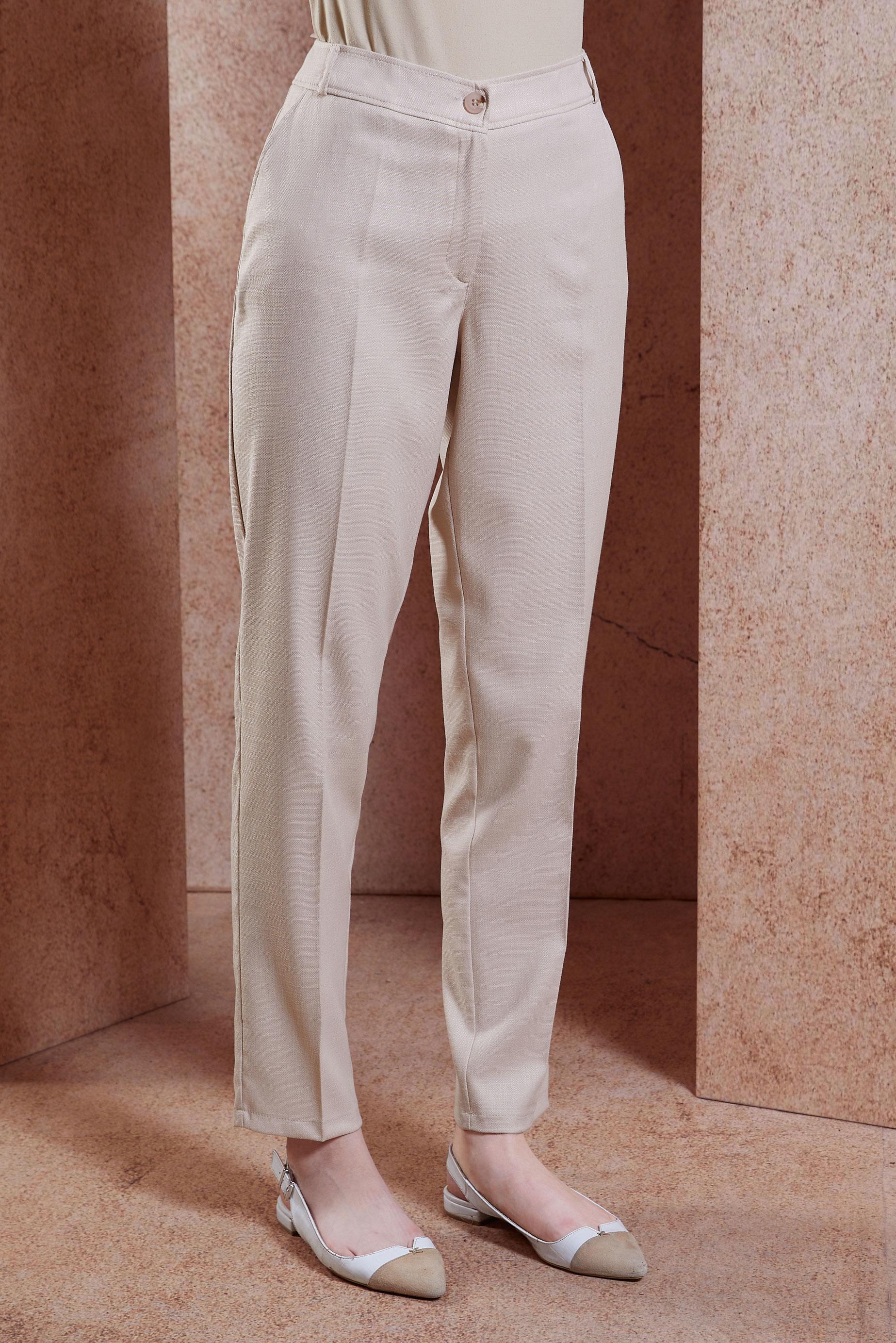 Tesettür giyim BEJ YÜKSEK BEL PANTOLON 70746