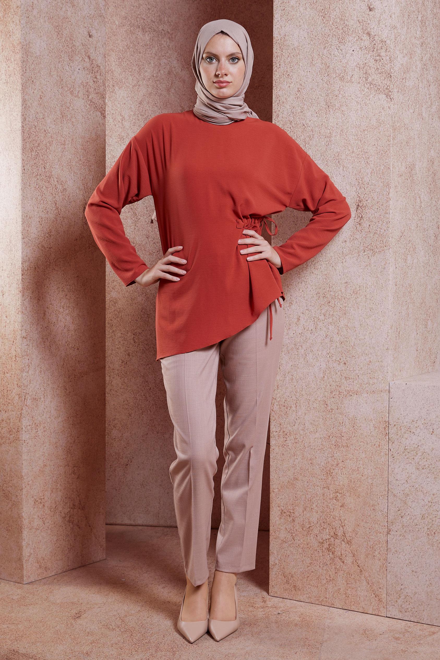 Tesettür giyim KAHVE YÜKSEK BEL PANTOLON 70746