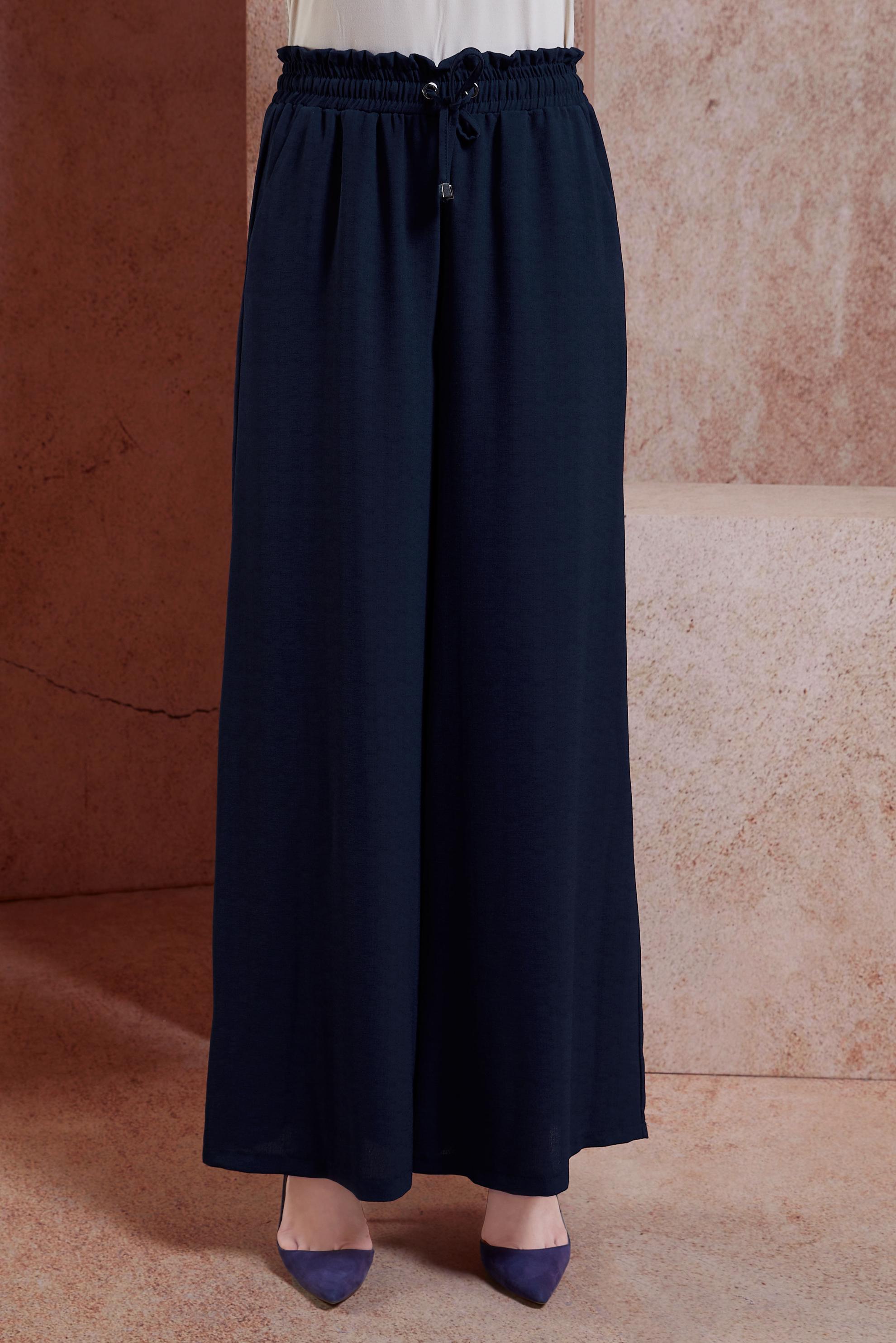 Tesettür giyim LACİVERT GENİŞ PAÇA PANTOLON 70747