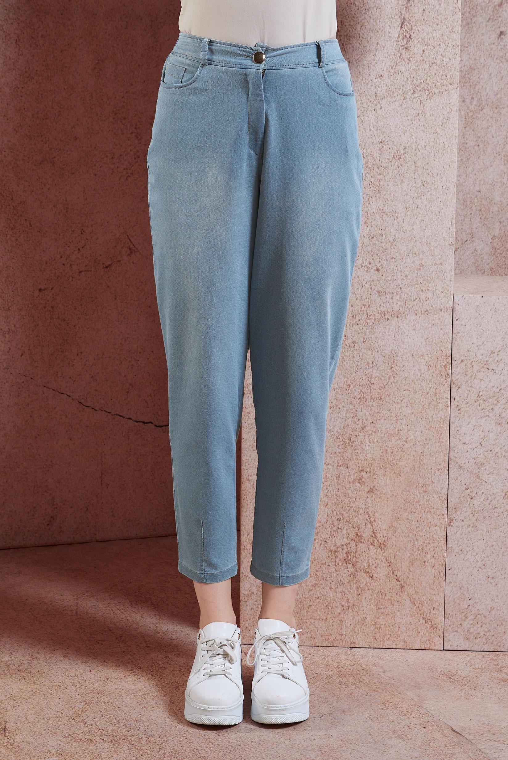 Tesettür giyim MAVİ YÜKSEK BEL KOT PANTOLON 70748