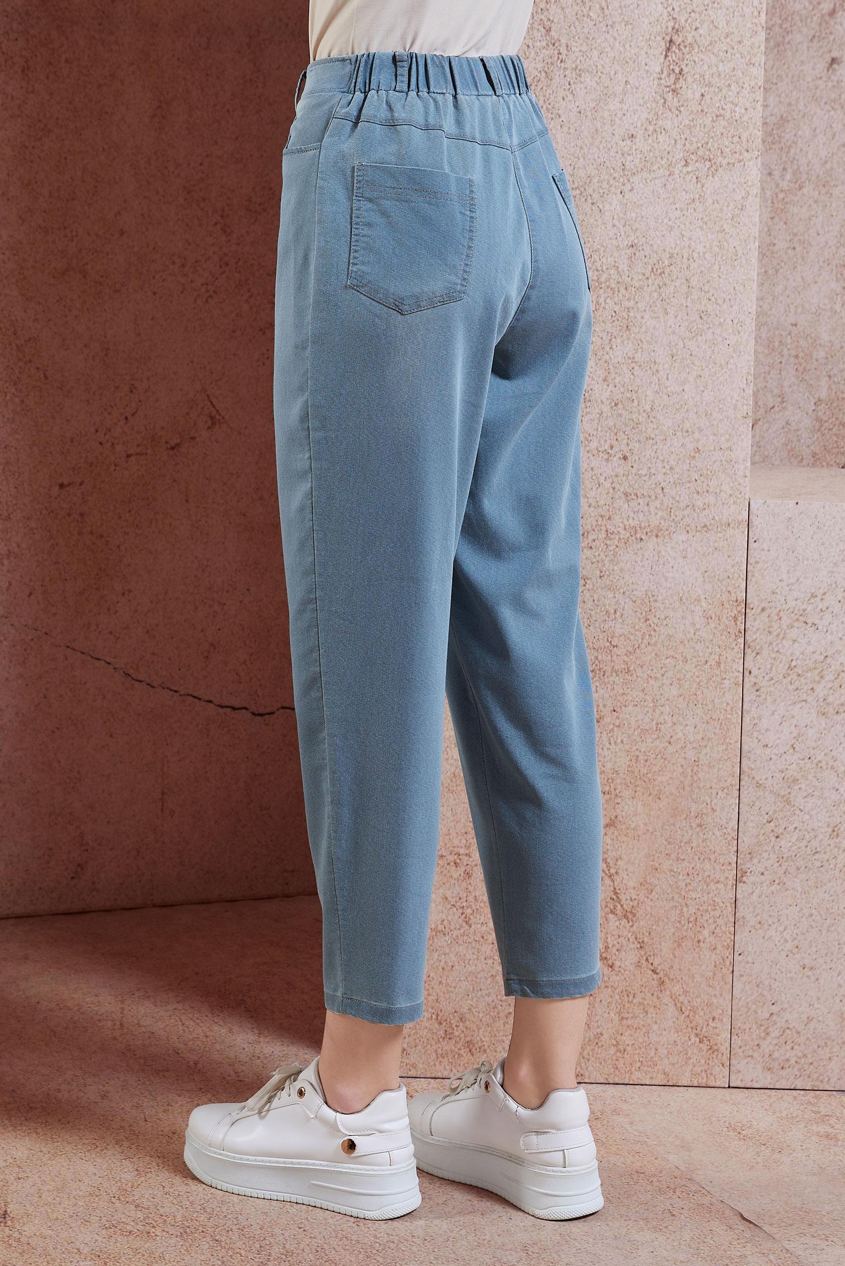 Tesettür giyim MAVİ YÜKSEK BEL KOT PANTOLON 70748