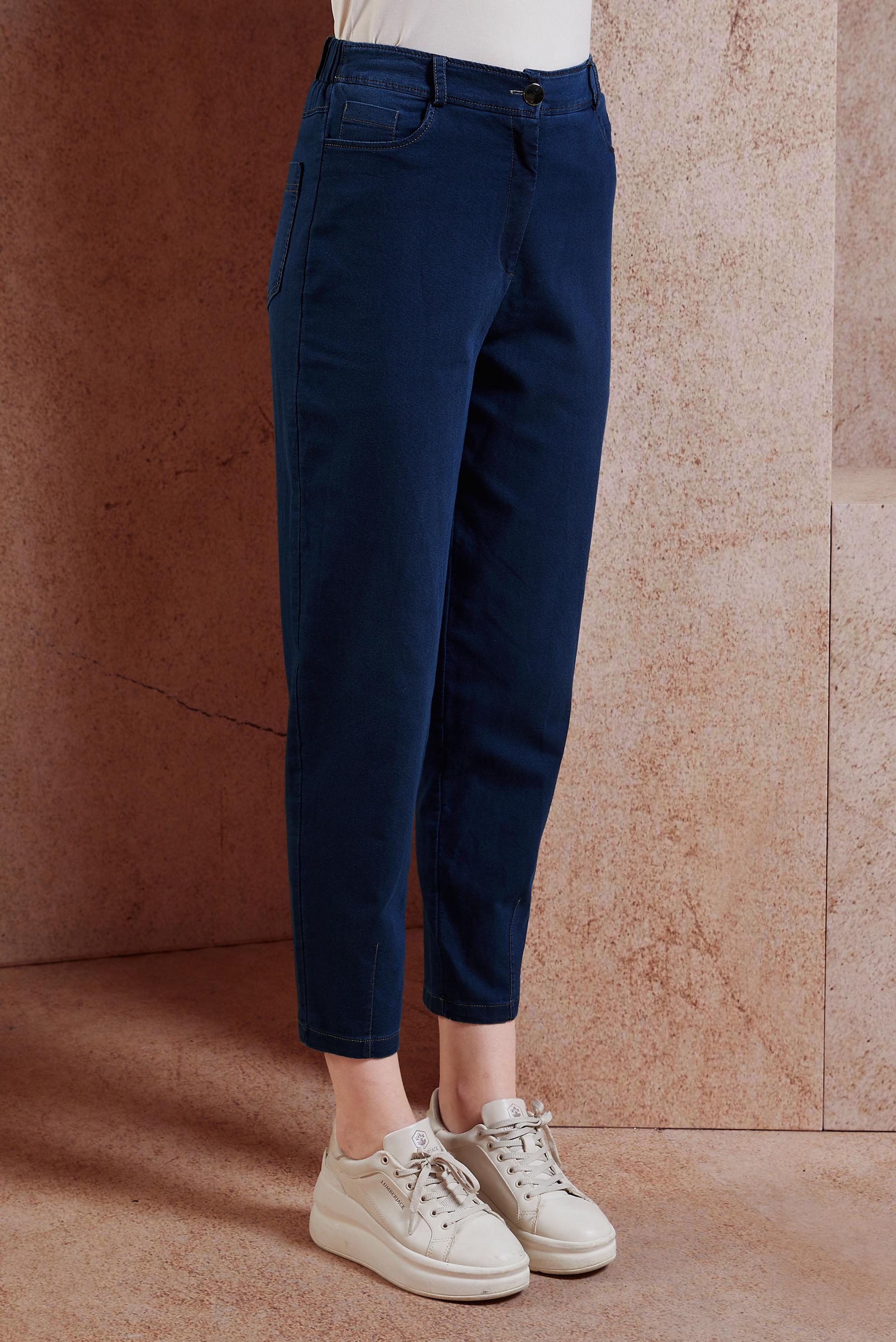 Tesettür giyim LACİVERT YÜKSEK BEL KOT PANTOLON 70748