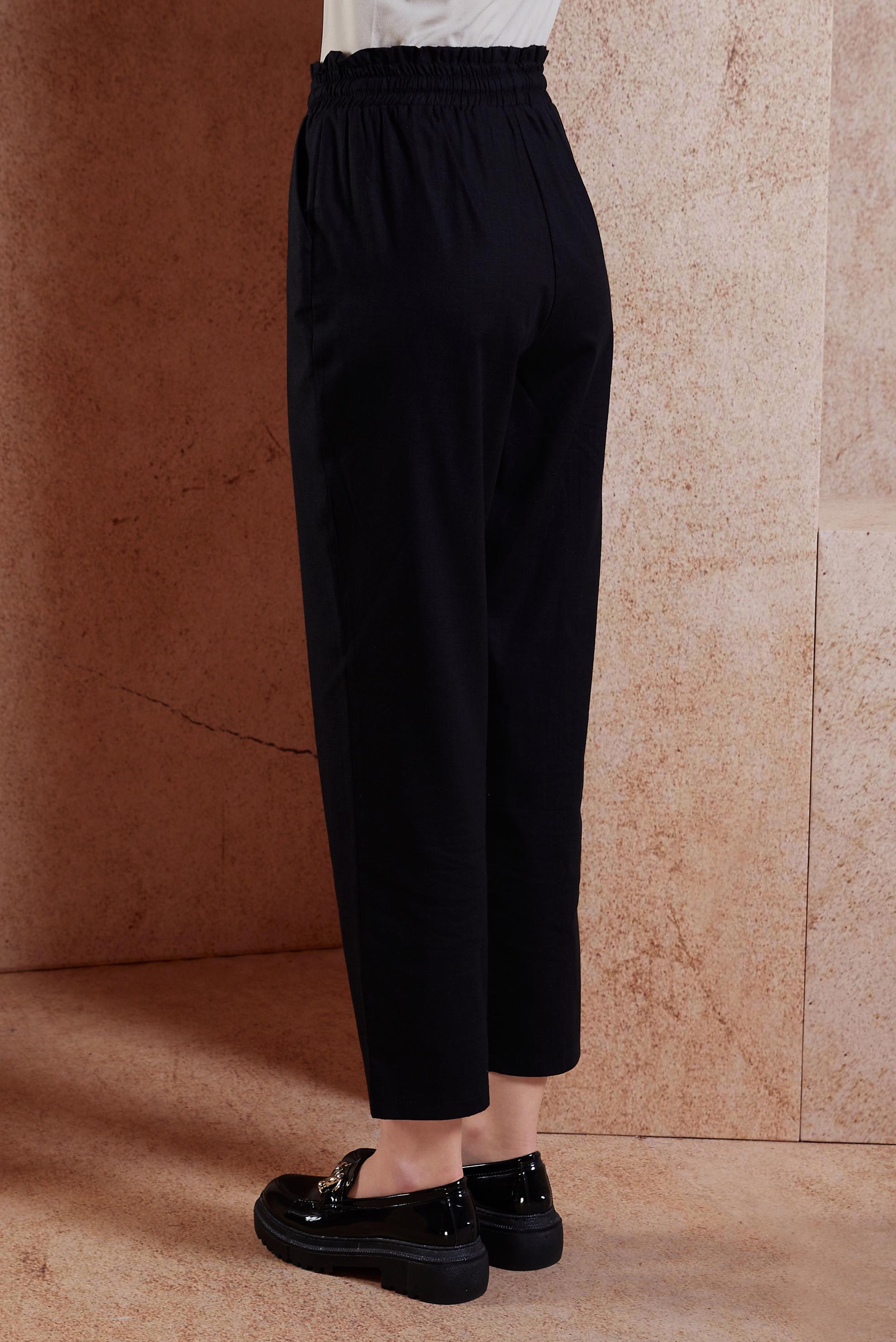 Tesettür giyim SİYAH BELİ LASTİKLİ PANTOLON 70749