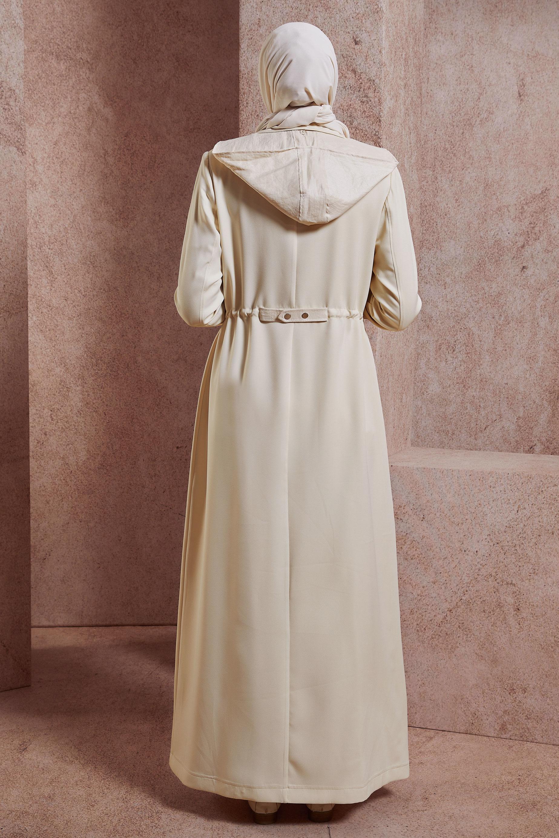 Vêtements hijab ÉCRUE PARDESSUS À CAPUCHE 10884