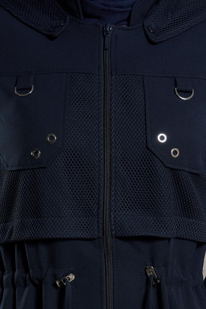 Vêtements hijab BLEU MARINE MANTEAU MODESTE À CAPUCHE 10886 - ALVİNA