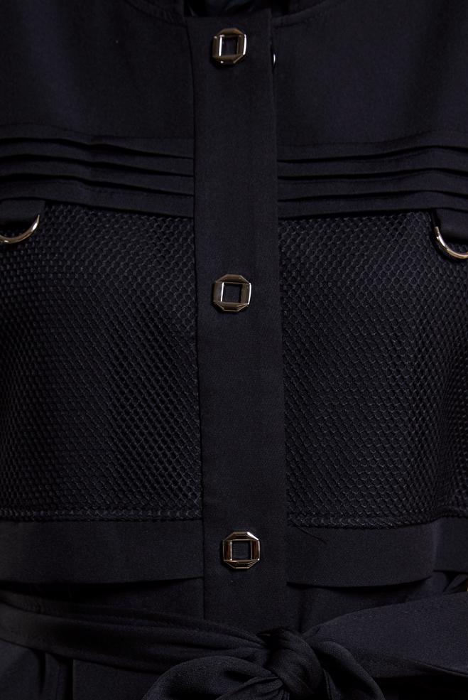 Tesettür giyim SİYAH KUŞAKLI PARDESÜ 10887 - ALVİNA