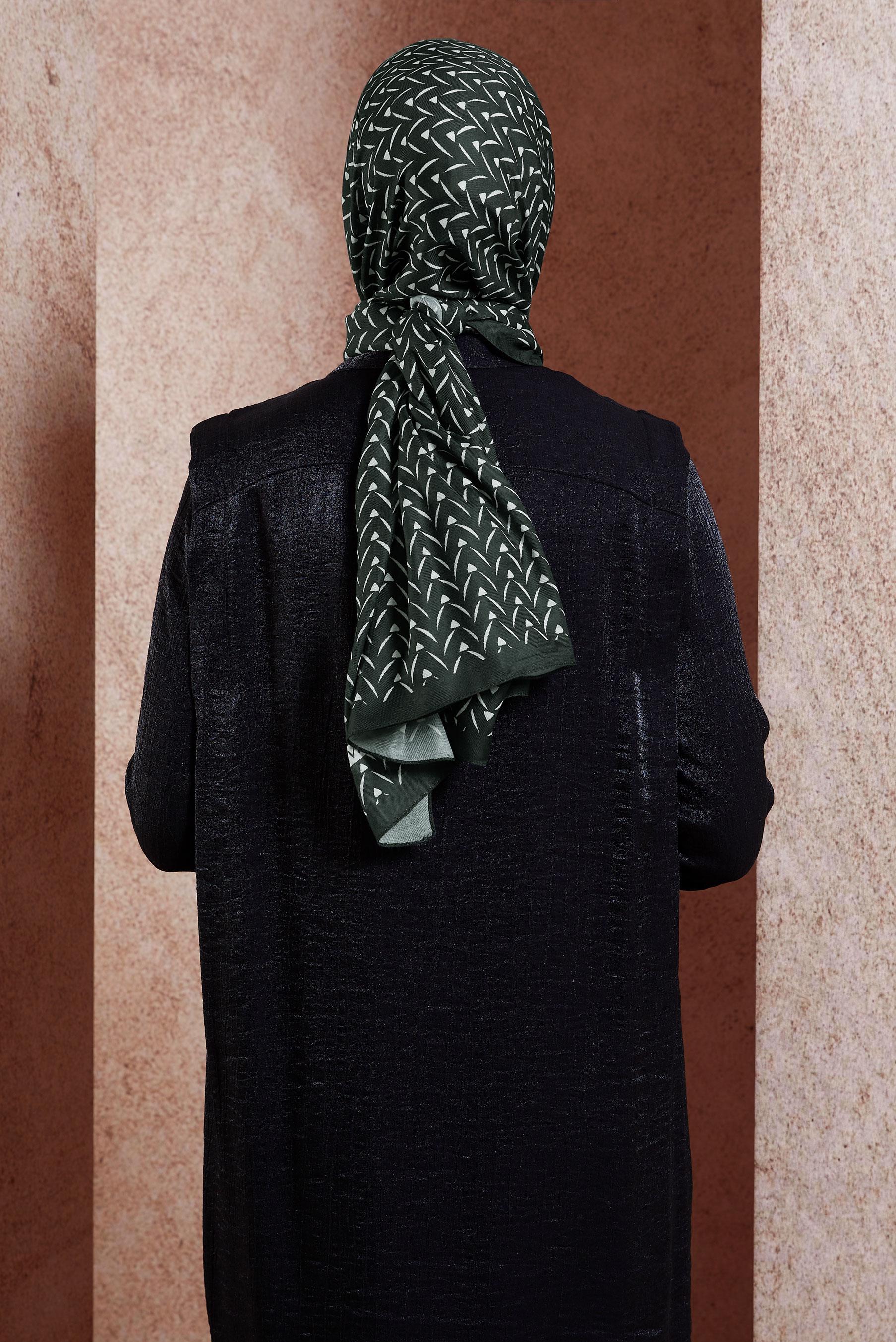 Vêtements hijab NOIR CHÂLE À MOTIFS ALVINA 1005