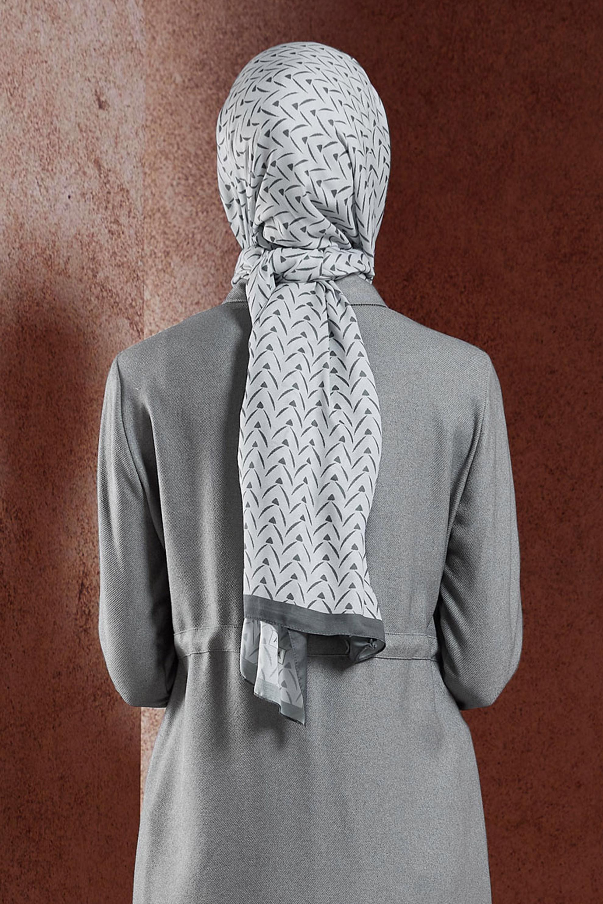 Hijab clothing SILVER ALVINA PATTERNED SHAWL 1005