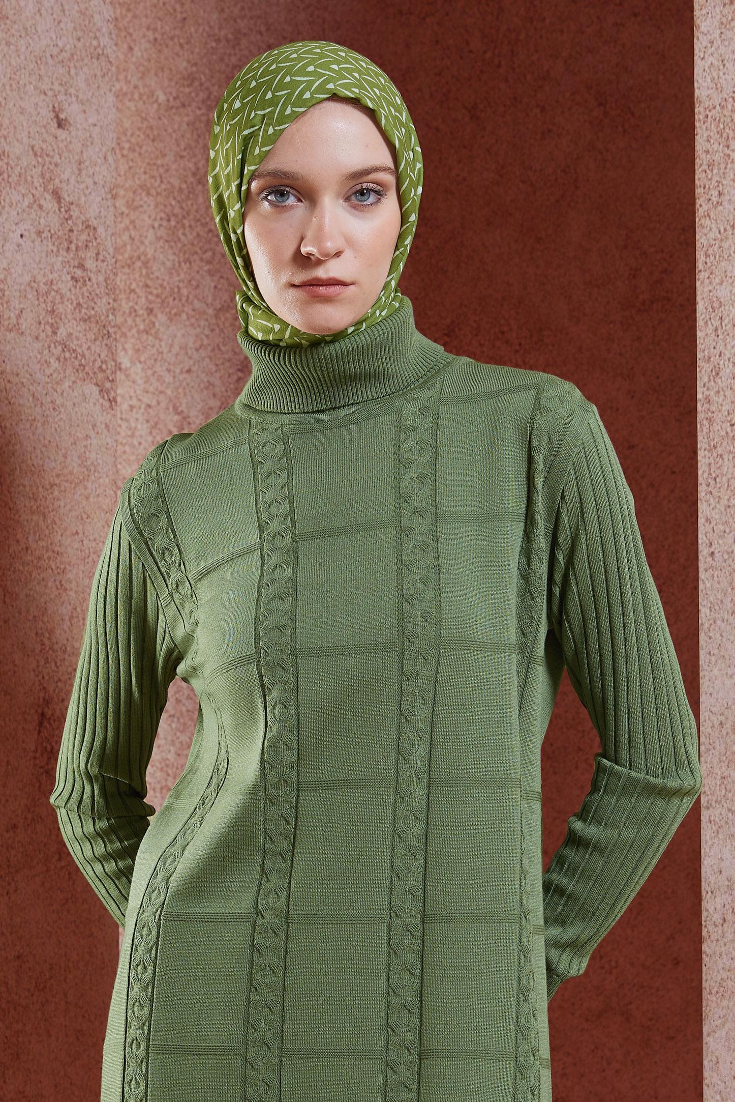 Hijab clothing KHAKI ALVINA PATTERNED SHAWL 1005