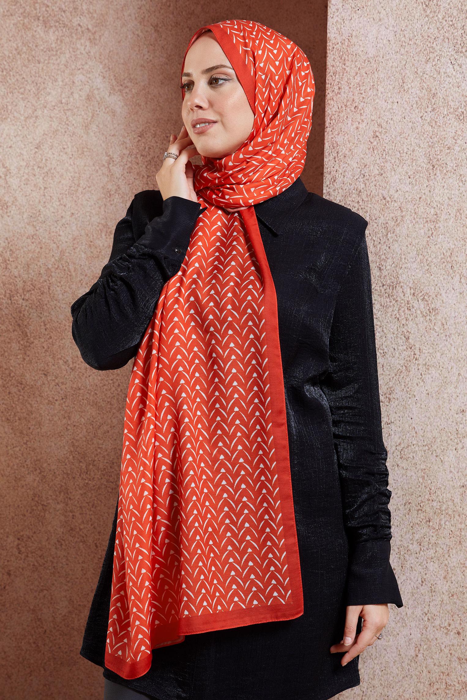 Hijab clothing CORAL ALVINA PATTERNED SHAWL 1005