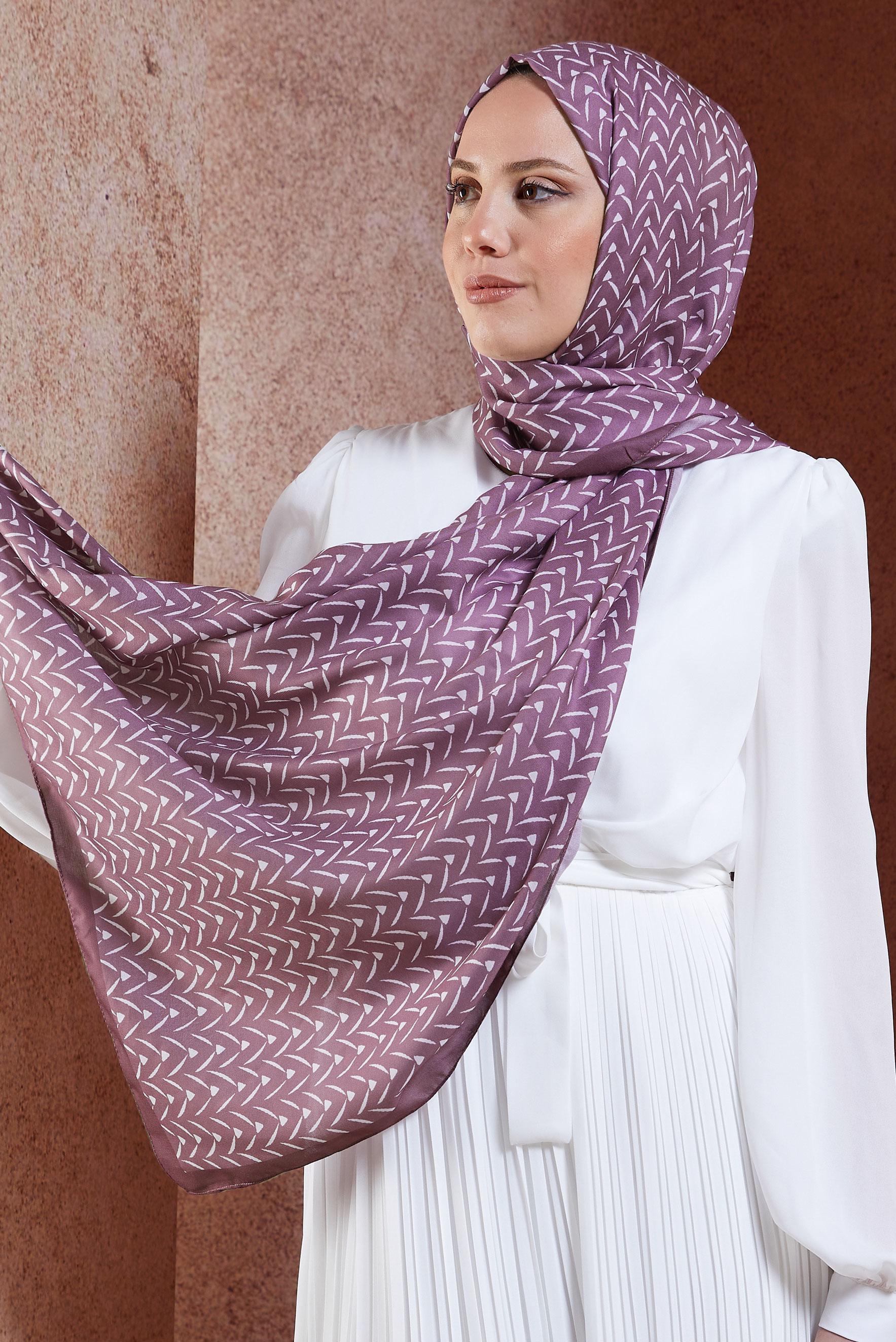 Tesettür giyim MÜRDÜM ALVİNA DESENLİ ŞAL 1005