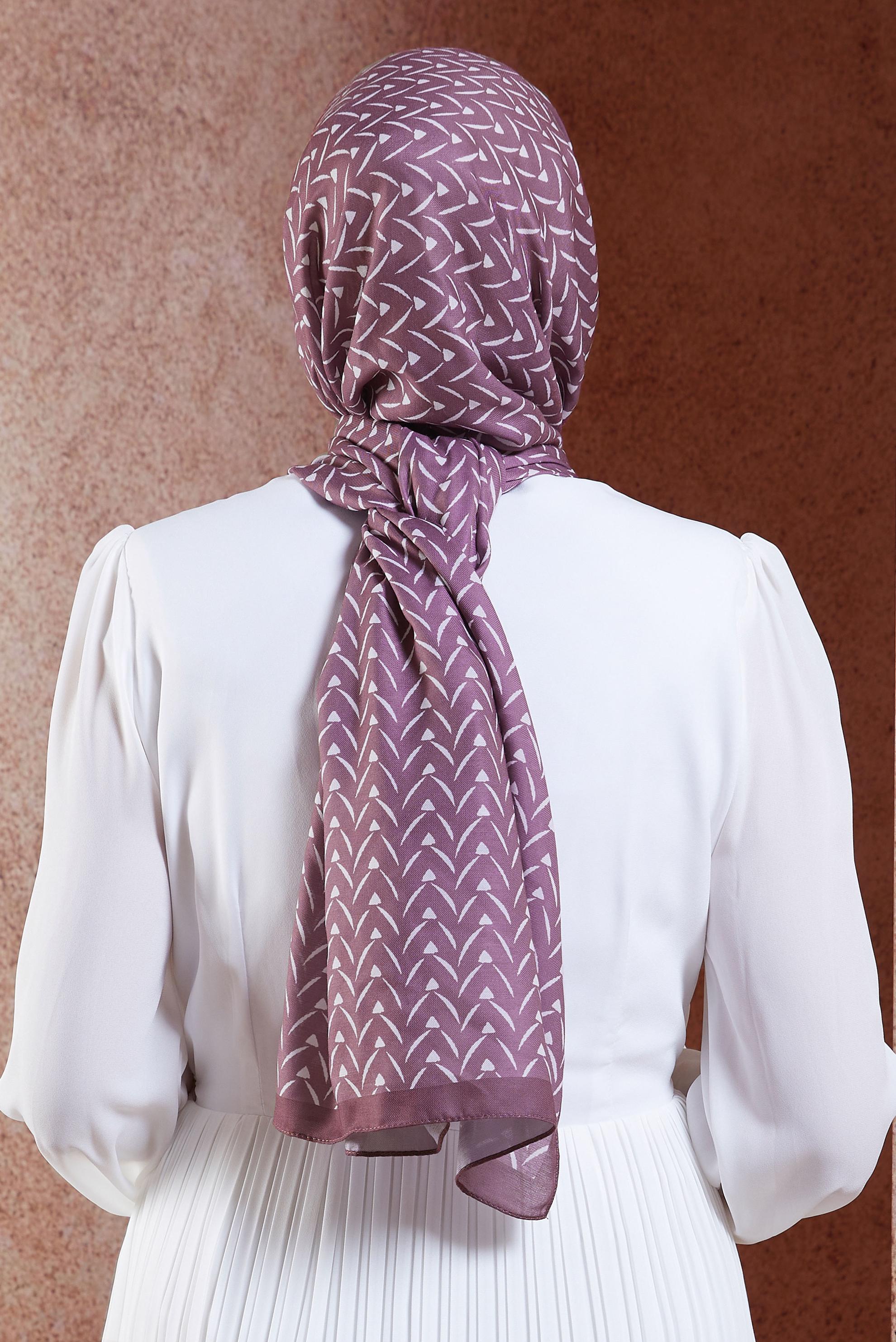 Tesettür giyim MÜRDÜM ALVİNA DESENLİ ŞAL 1005