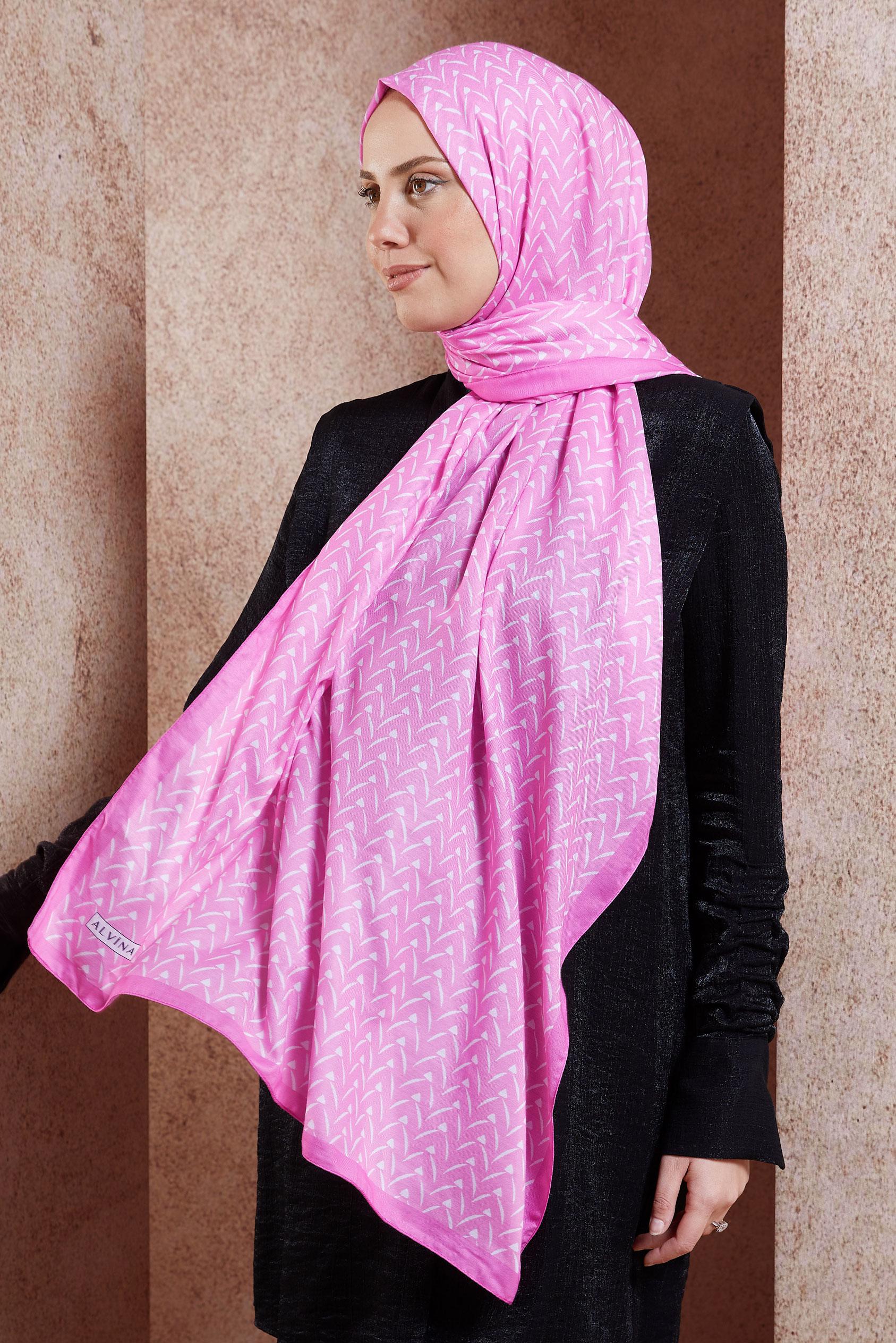 Hijab clothing PINK ALVINA PATTERNED SHAWL 1005