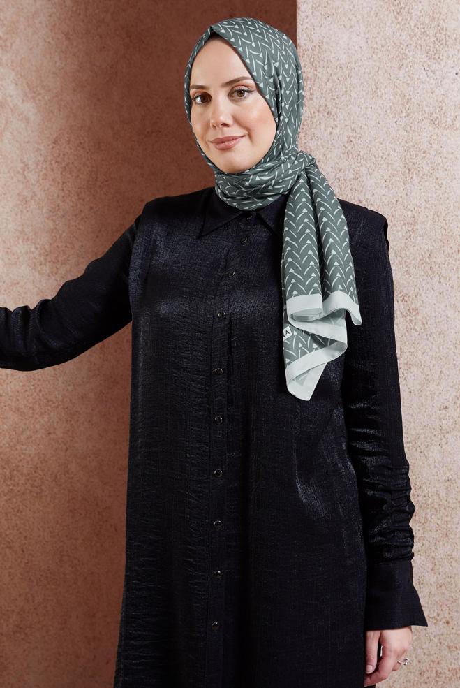 Tesettür giyim GRİ ALVİNA DESENLİ ŞAL 1005 - ALVİNA